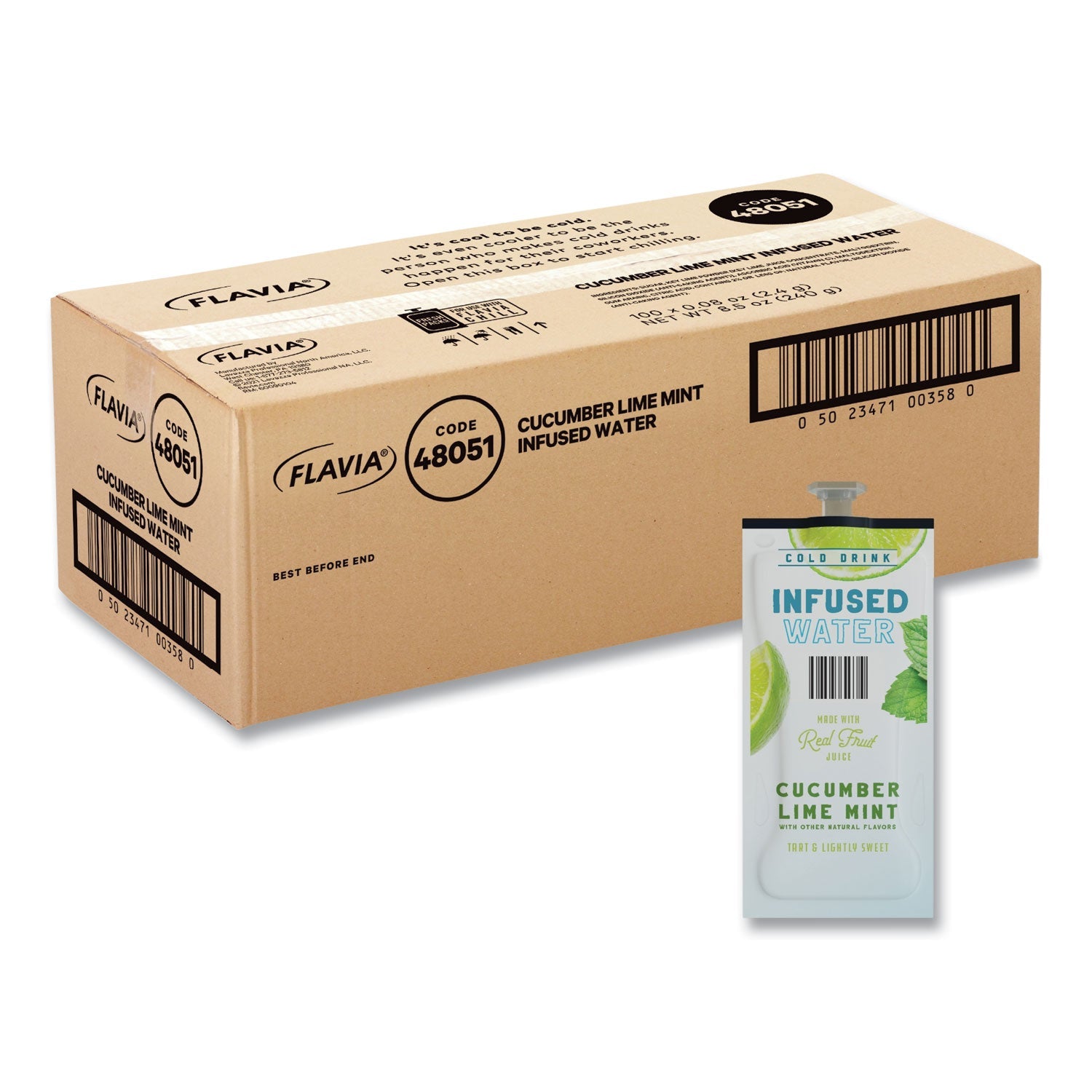 FLAVIA® Cucumber Lime Mint Infused Water Freshpack, 100/Carton