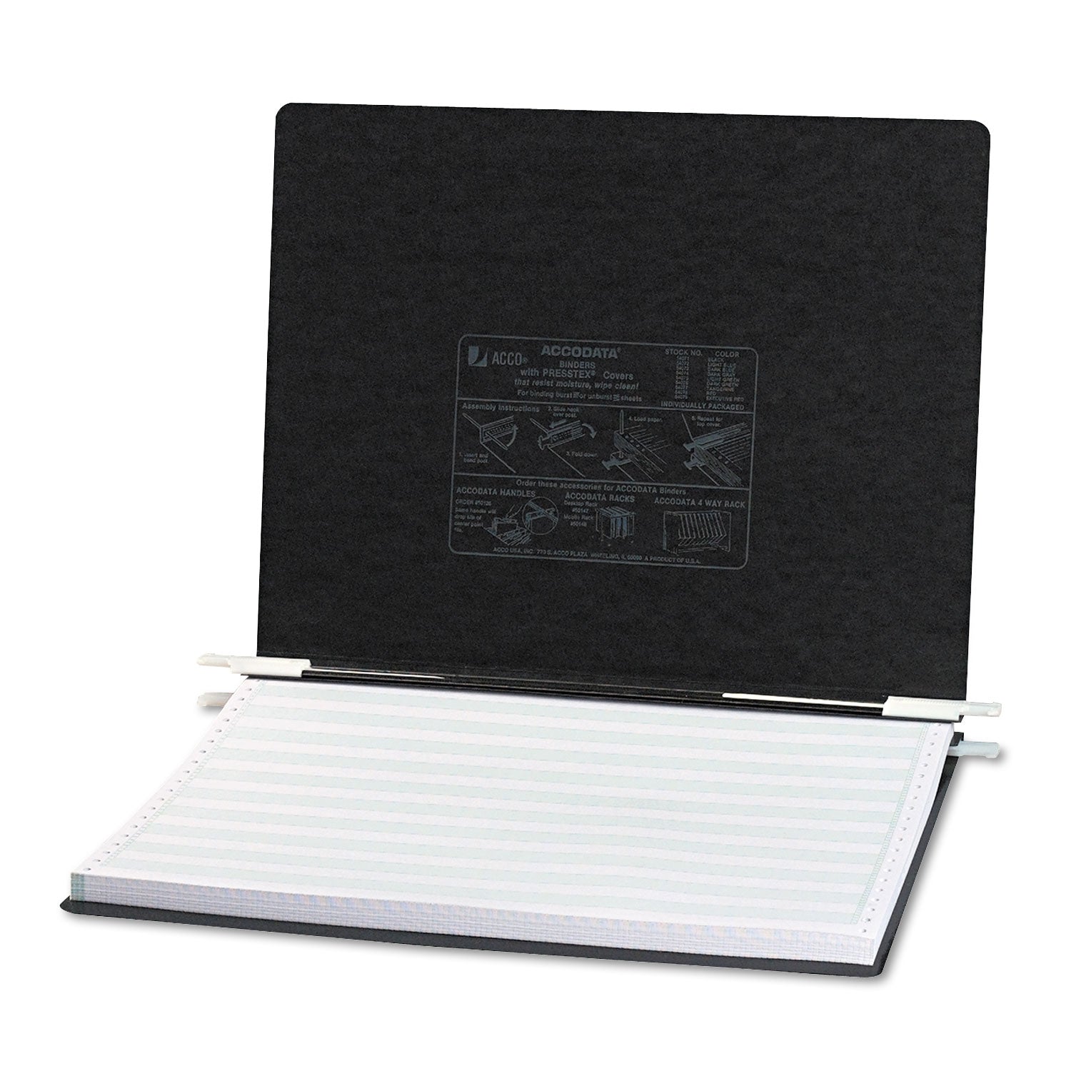 Presstex Covers w/ Storage Hooks | 6" Black, ACCO