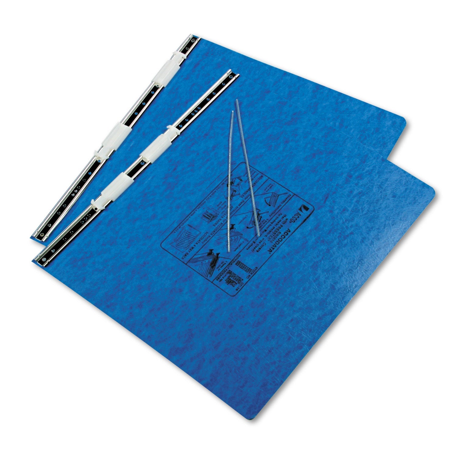 ACCO Presstex Covers With Storage Hooks, 2 Posts, 6" Capacity, 14.88 X 11, Light Blue