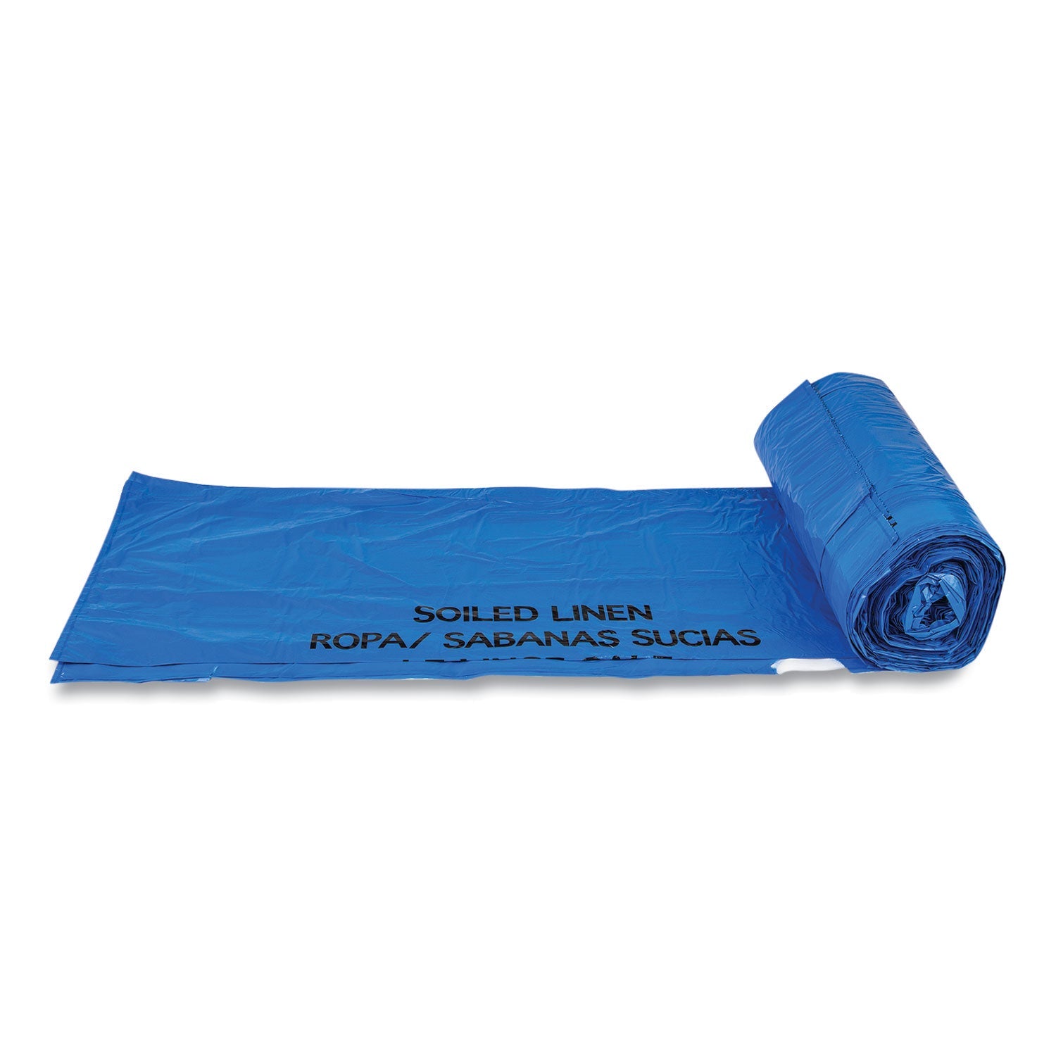 Inteplast Group Draw-Tuff Institutional Draw-Tape Can Liners, Drawstring, 30 gal, 1 mil, 30.5" x 40", Blue, 25 Bags/Roll, 8 Rolls/Carton - Bloom Skins