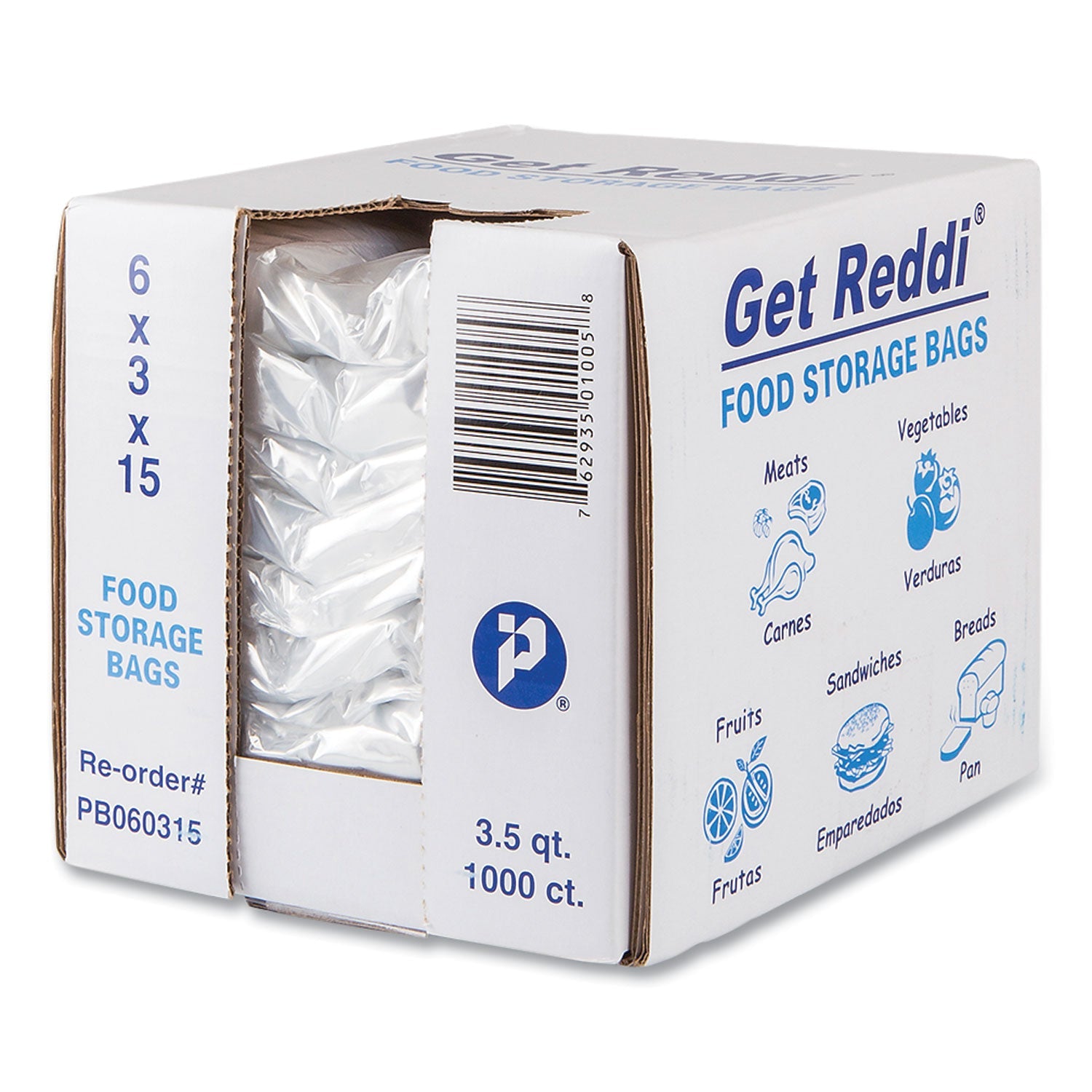 Inteplast Group Food Bags, 112 oz, 6" x 3" x 15", Clear, 1,000/Carton