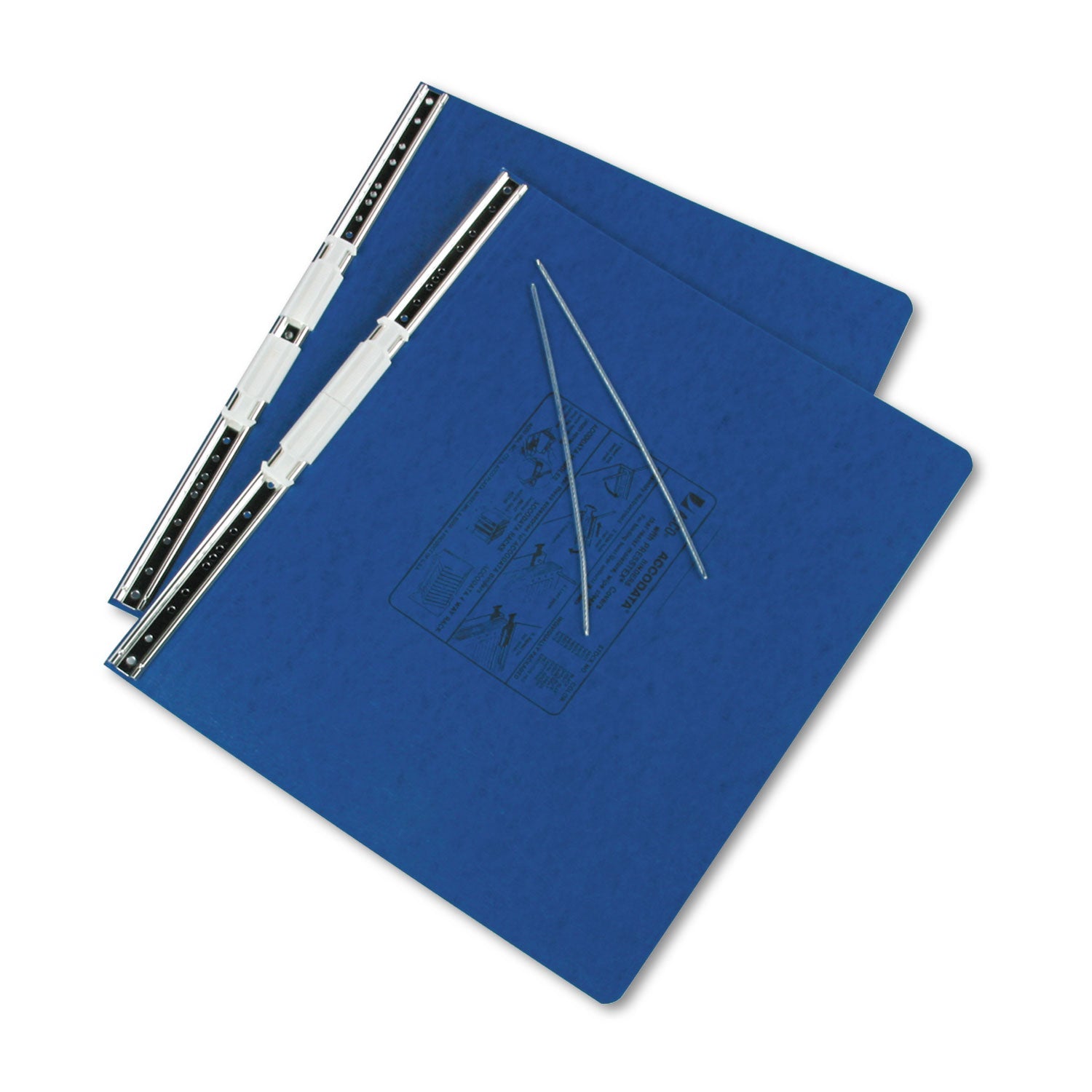 ACCO Presstex Covers With Storage Hooks, 2 Posts, 6" Capacity, 14.88 X 11, Dark Blue