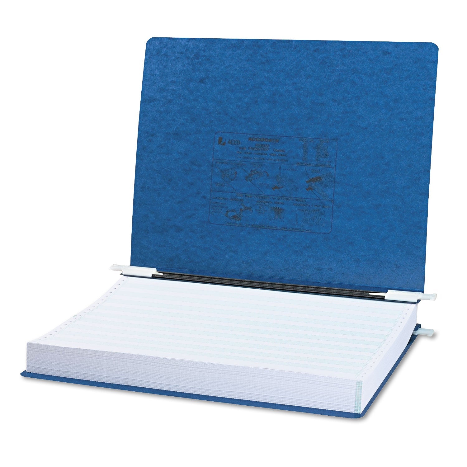 ACCO Presstex Covers With Storage Hooks, 2 Posts, 6" Capacity, 14.88 X 11, Dark Blue