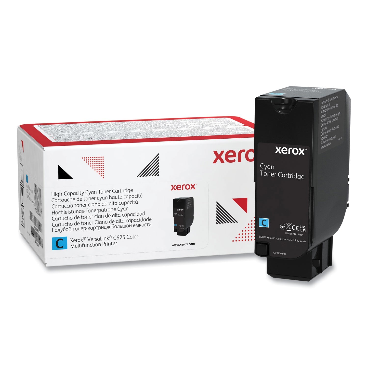 Xerox® 006R04637 High-Yield Toner, 16,000 Page-Yield, Cyan