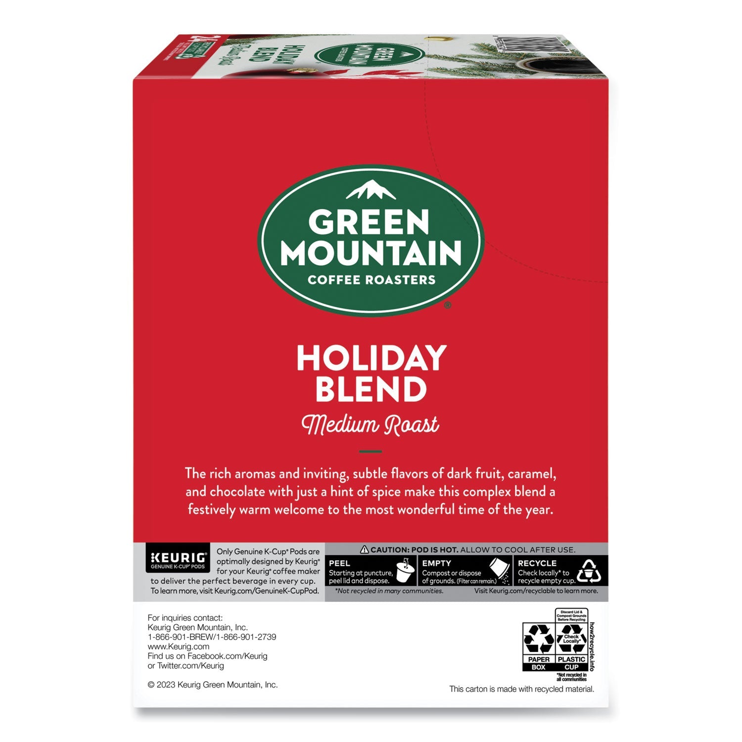 Green Mountain Coffee® Holiday Blend K-Cups, Medium Roast, 24/box