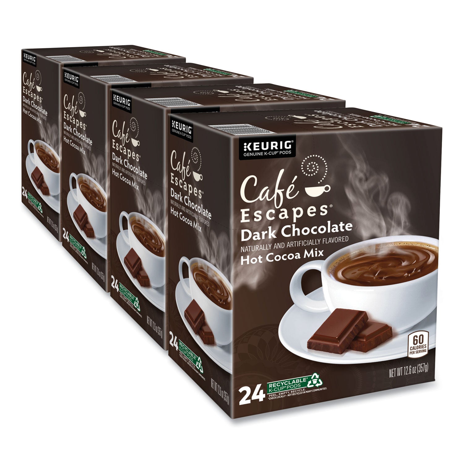 Dark Chocolate Hot Cocoa K-Cups | 24/Box, 4-Pack