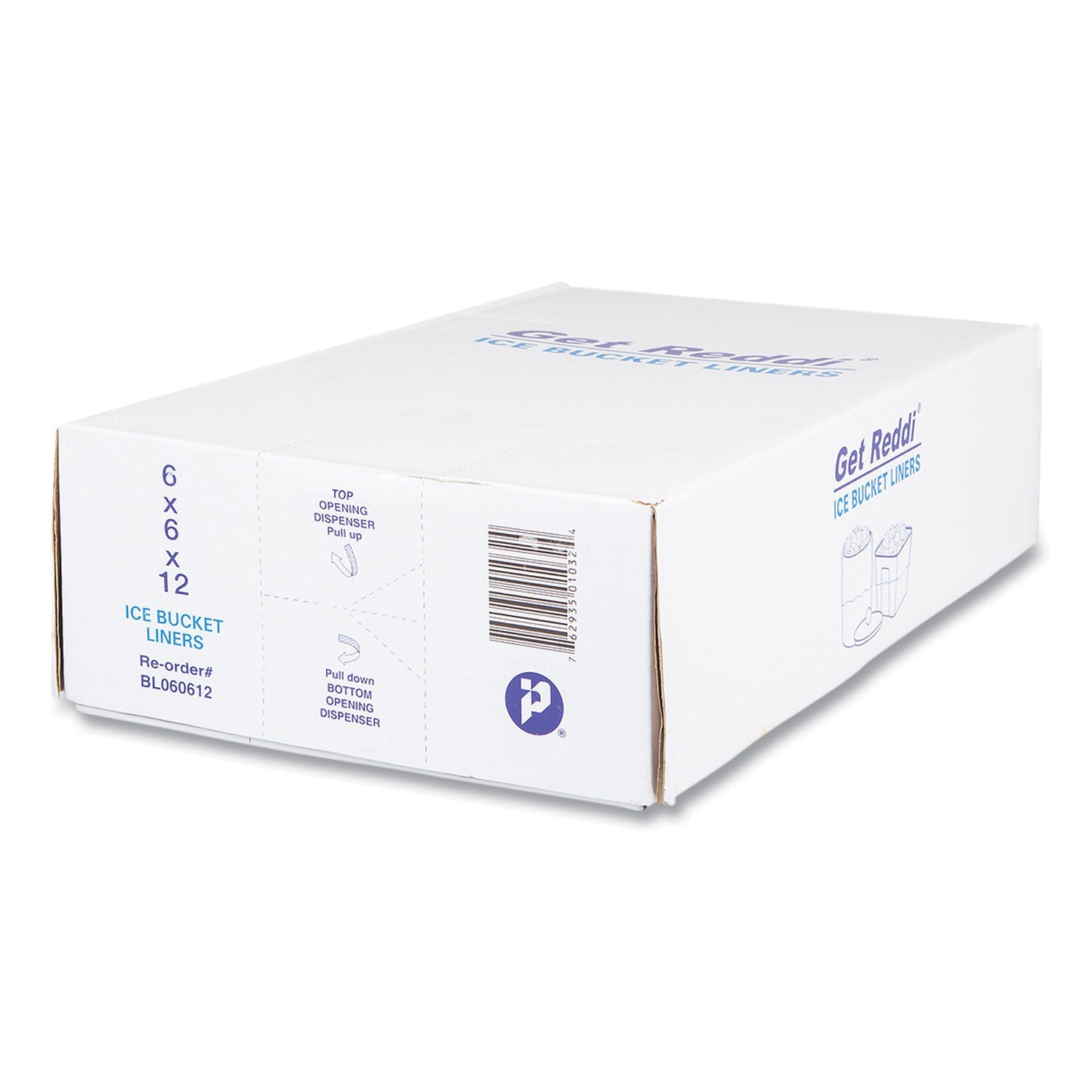 Inteplast Group Ice Bucket Liner Bags, 96 oz, 6" x 6" x 12", Clear, 1,000/Carton