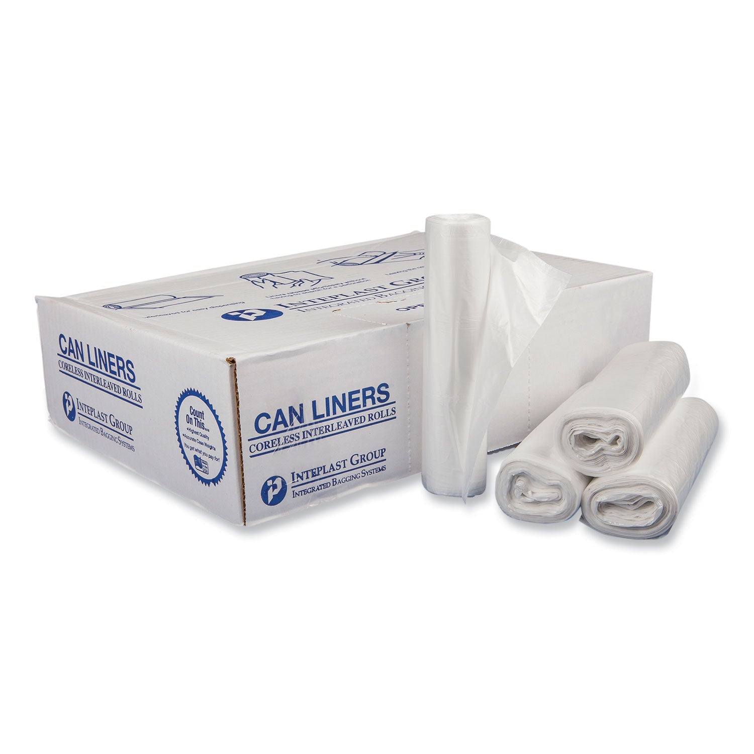High-Density Commercial Can Liners | 30 Gal, Clear
