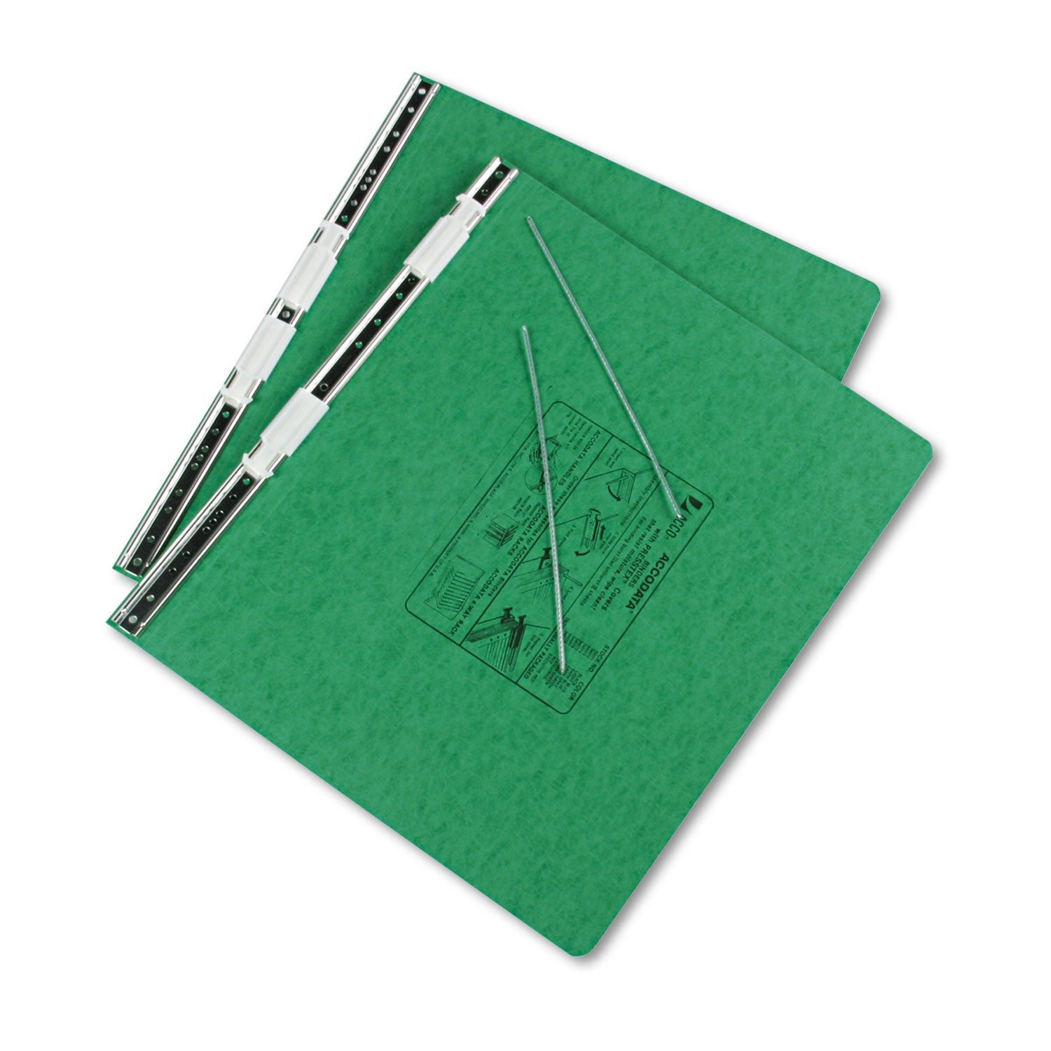 ACCO Presstex Covers With Storage Hooks, 2 Posts, 6" Capacity, 14.88 X 11, Dark Green