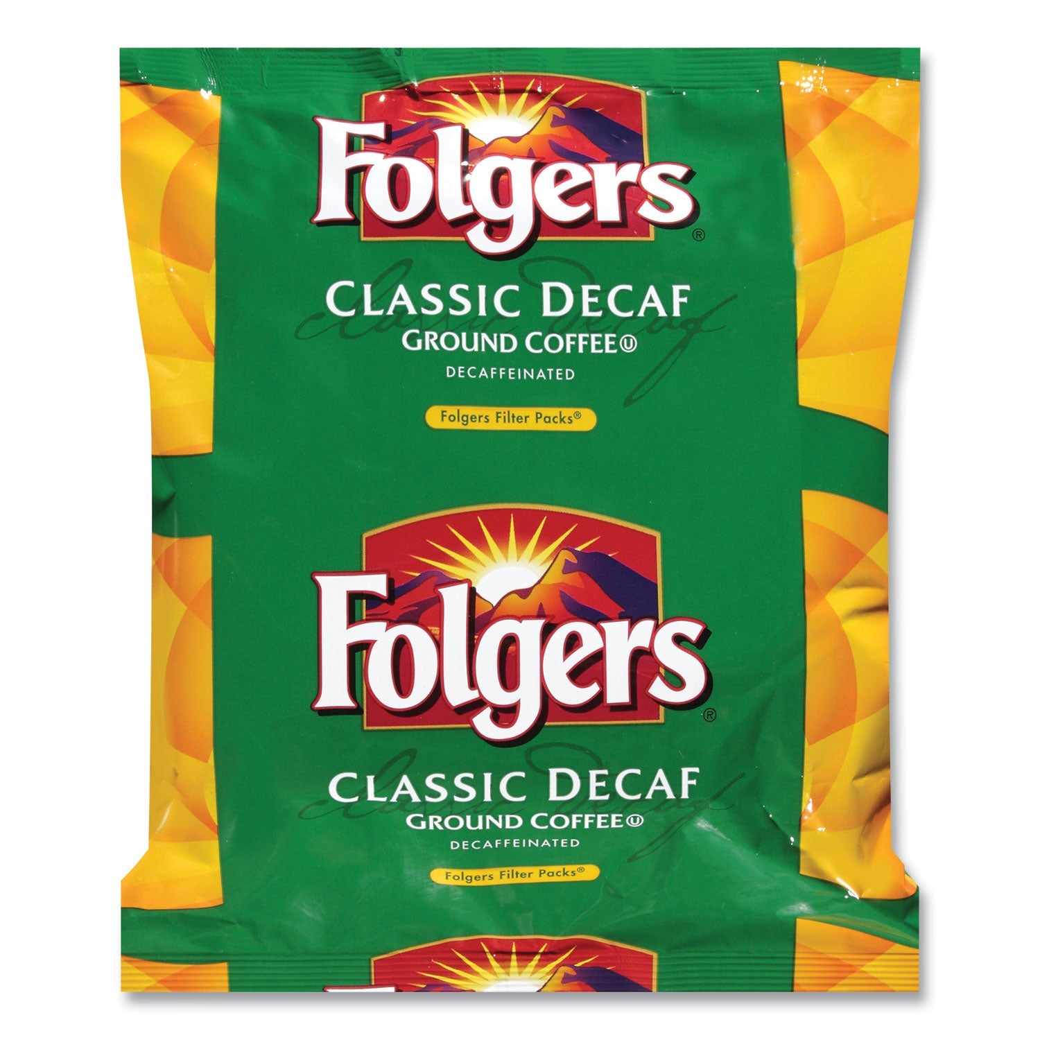 Folgers® Coffee Filter Packs, Decaffeinated Classic Roast, 9/10oz, 10/Pack, 4 Packs/Carton