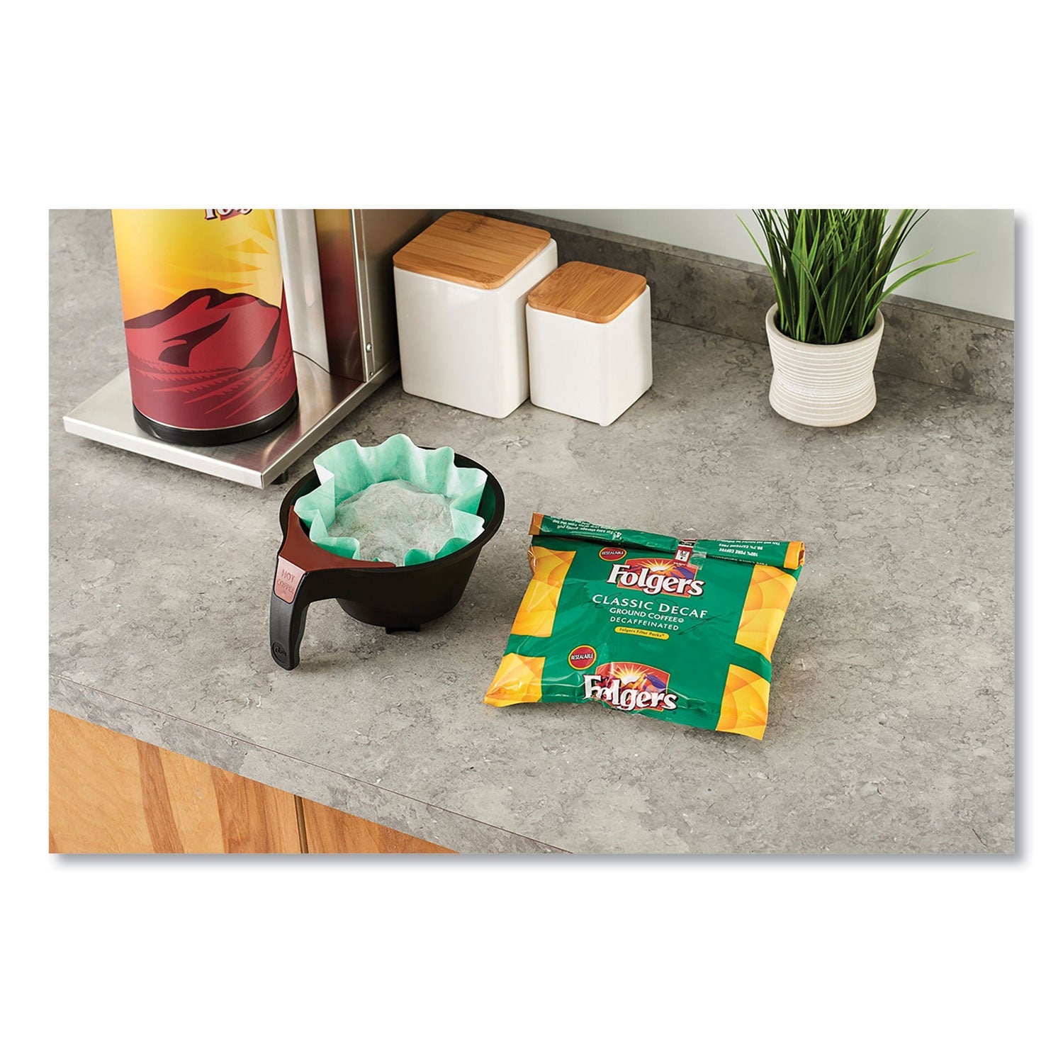 Folgers® Coffee Filter Packs, Decaffeinated Classic Roast, 9/10oz, 10/Pack, 4 Packs/Carton