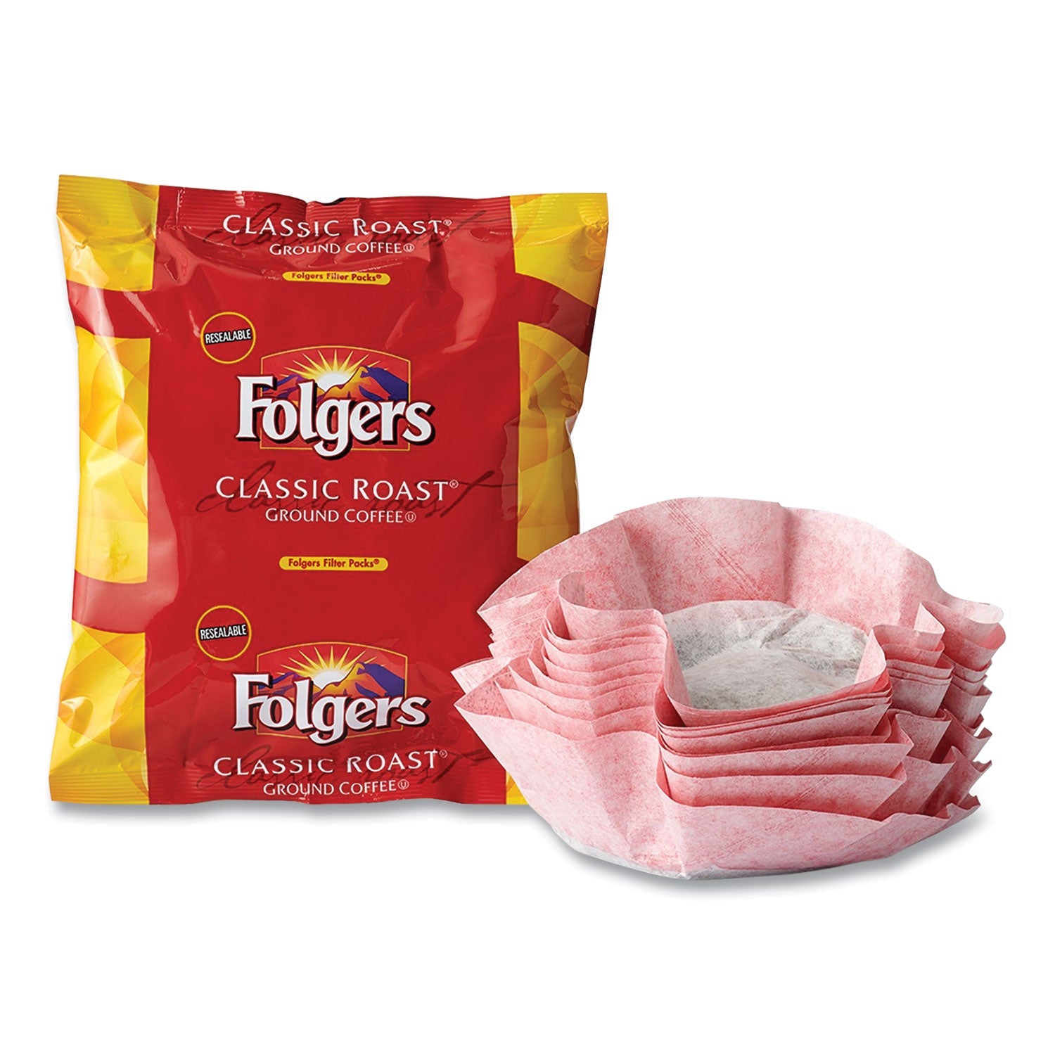 Folgers® Coffee Filter Packs, Classic Roast, .9 Oz, 10 Filters/pack, 4 Packs/carton