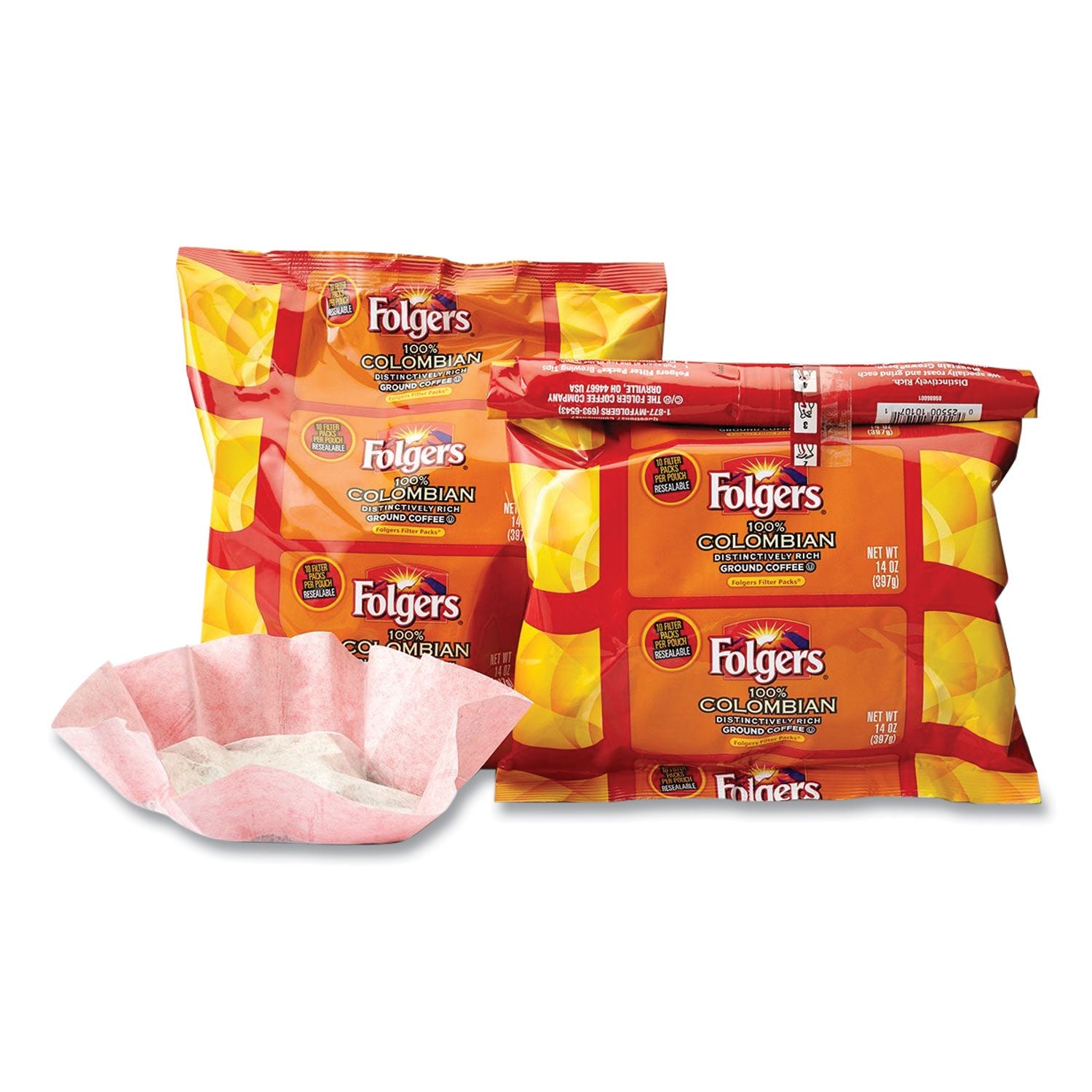 Folgers® Coffee Filter Packs, 100% Colombian, 1.4 Oz Pack, 40/carton
