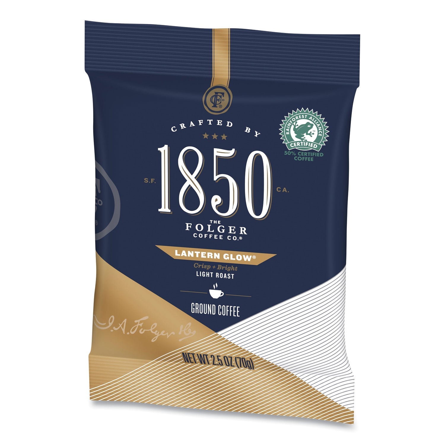 1850 Coffee Fraction Packs, Lantern Glow, Light Roast, 2.5 Oz Pack, 24 Packs/carton