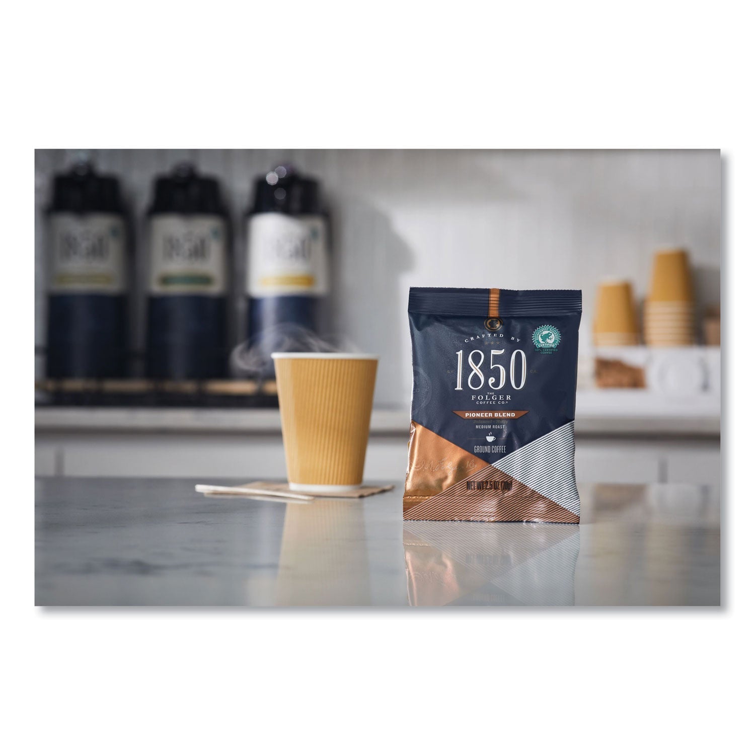 1850 Coffee Fraction Packs, Pioneer Blend, Medium Roast, 2.5 Oz Pack, 24 Packs/carton