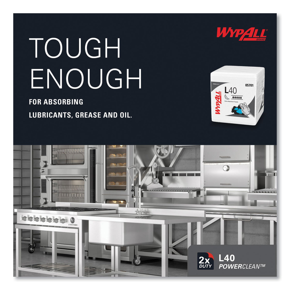 WypAll® L40 Towels, 1/4 Fold, 12.5 x 12, White, 56/Box, 18 Packs/Carton