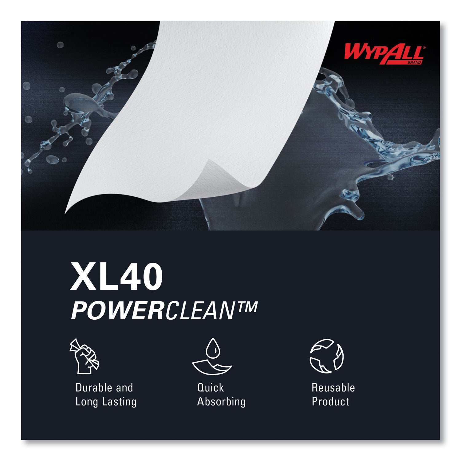 WypAll® L40 Towels, POP-UP Box, 16.4 x 9.8, White, 100/Box, 9 Boxes/Carton