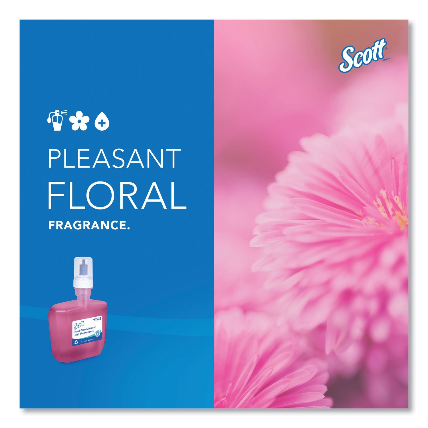 Scott® Pro Foam Skin Cleanser with Moisturizers Refill, Citrus Floral Scent, 1.2 L, 2/Carton