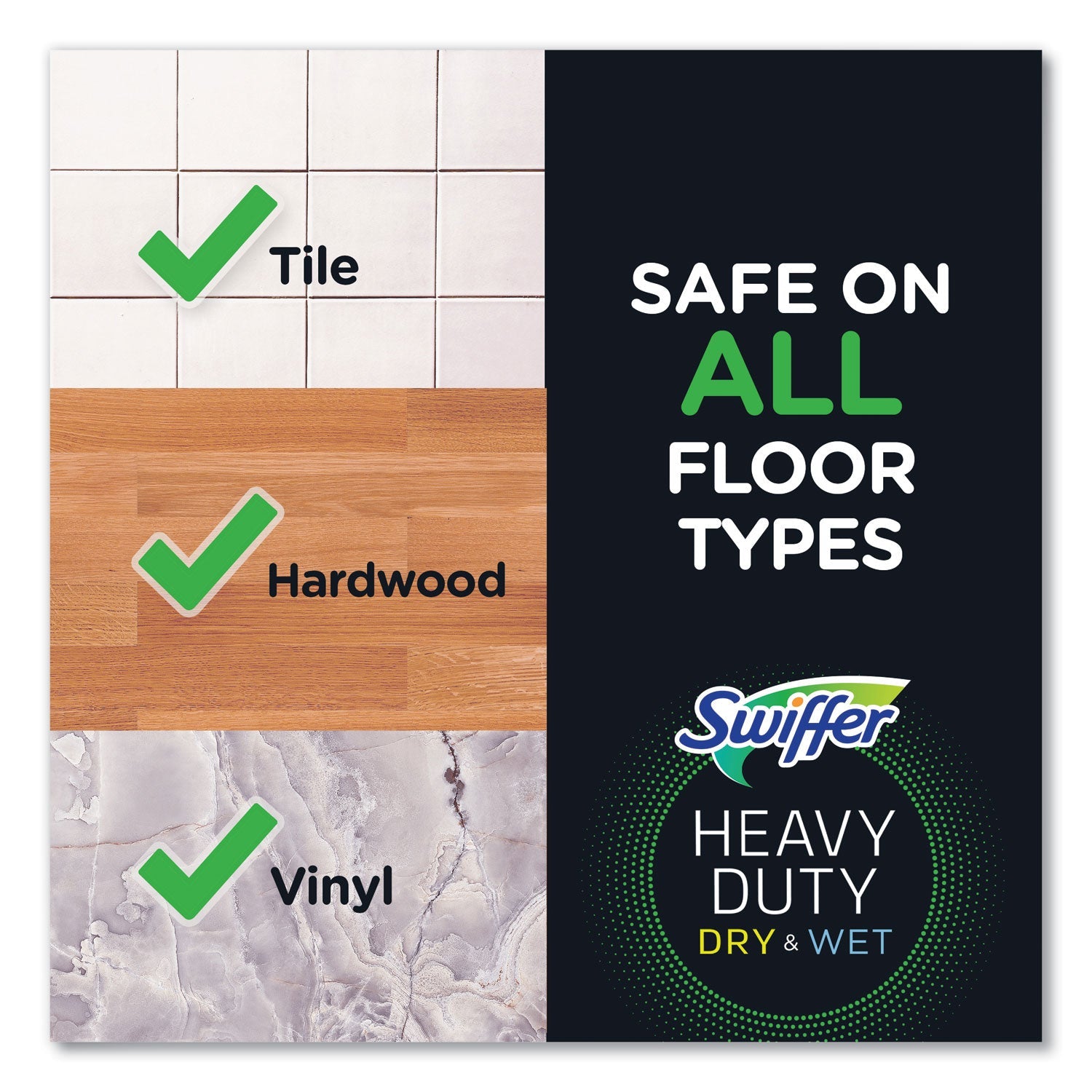 Swiffer® Sweeper Mop, 10 x 4.8 White, Cloth Head, 46" Green/Silver Aluminum/Plastic Handle, 6/Carton - Bloom Skins