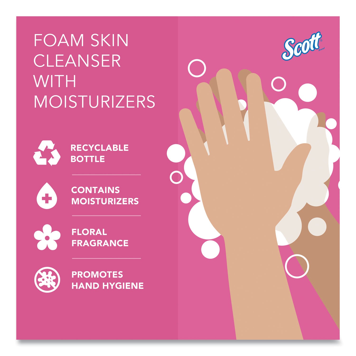 Scott® Pro Foam Skin Cleanser with Moisturizers Refill, Light Floral, 1,000 mL, 6/Carton