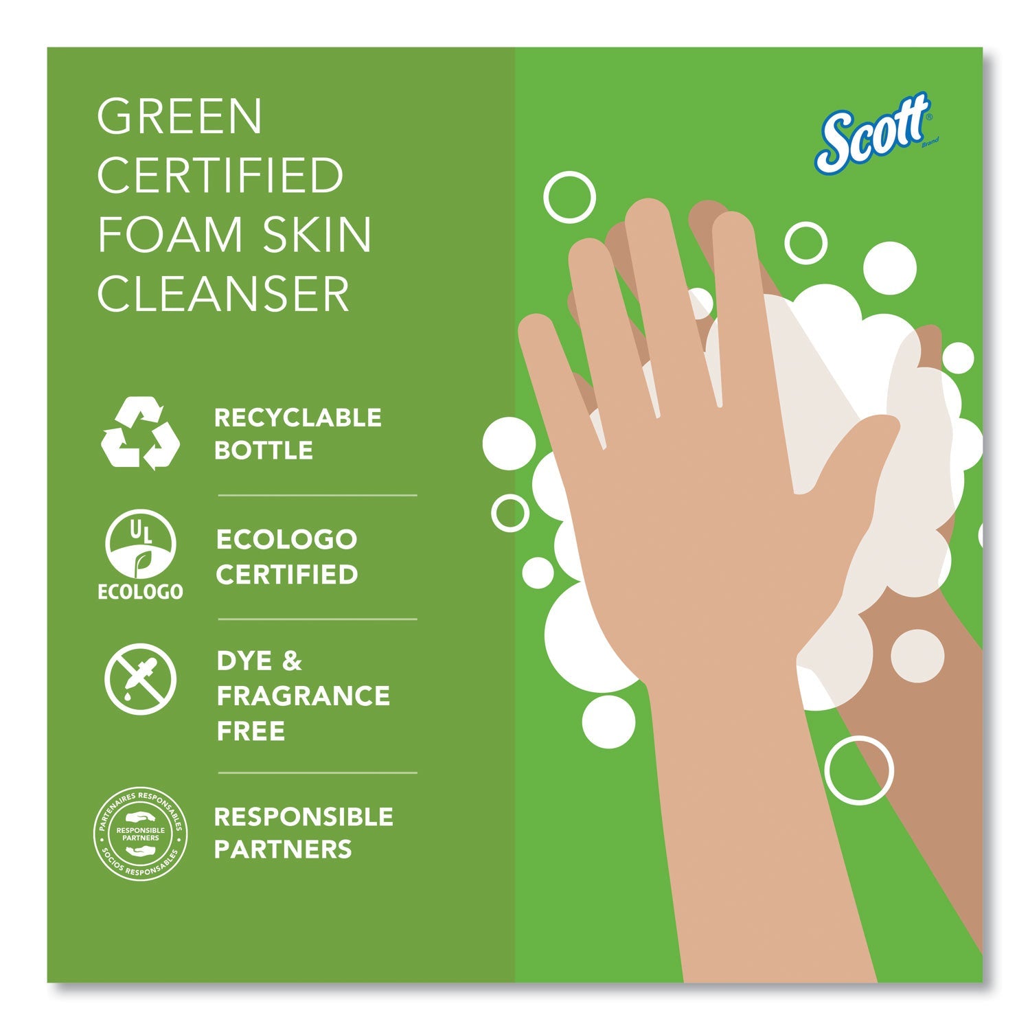 Scott® Essential Green Certified Foam Skin Cleanser Refill, Unscented, 1,000 mL