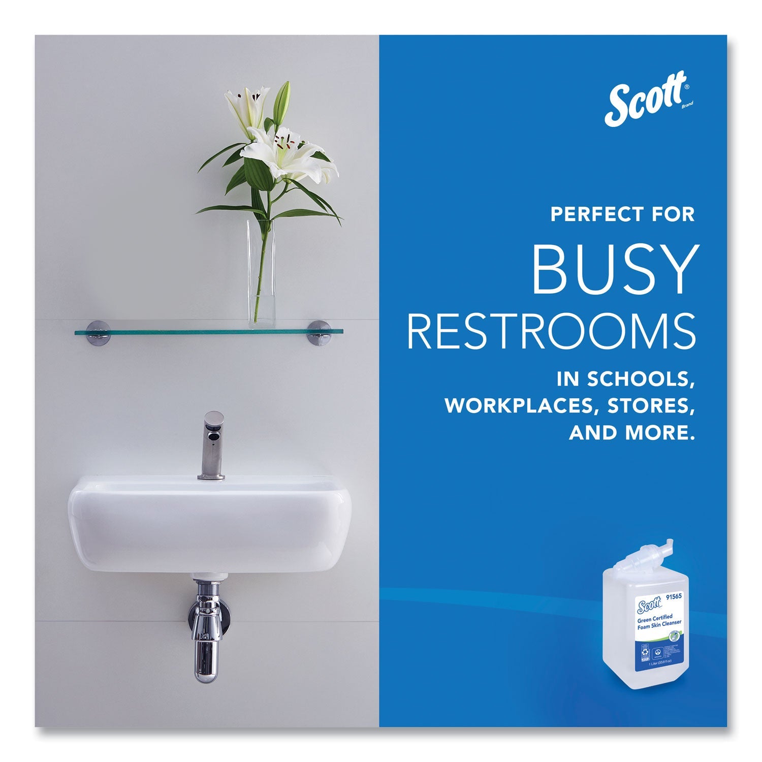 Scott® Essential Green Certified Foam Skin Cleanser Refill, Unscented, 1,000 mL