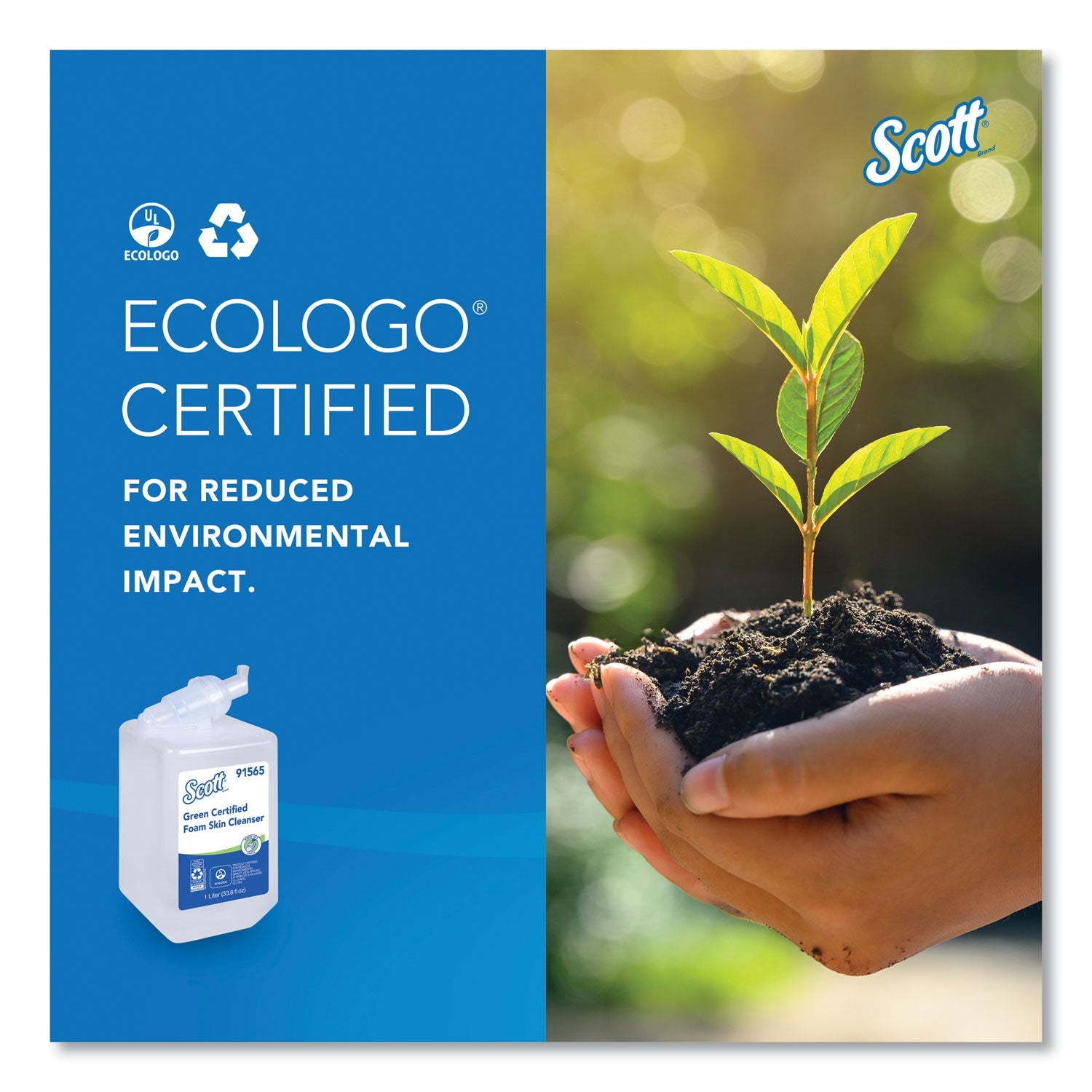 Scott® Essential Green Certified Foam Skin Cleanser Refill, Unscented, 1,000 mL