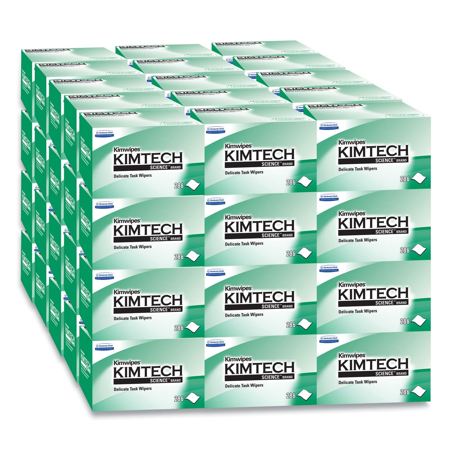 Kimtech™ Kimwipes, Delicate Task Wipers, 1-Ply, 4.4 x 8.4, Unscented, White, 286/Box, 60 Boxes/Carton