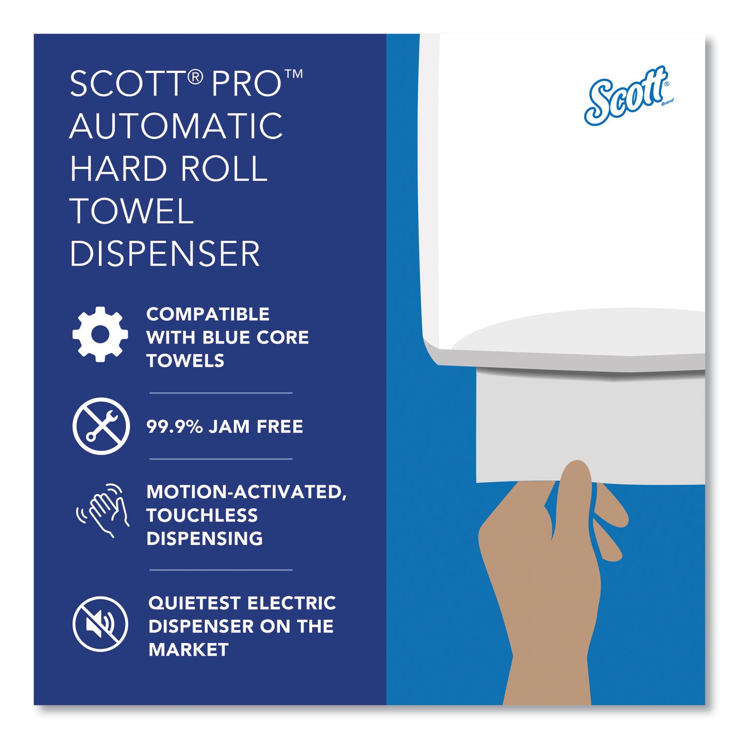 Scott® Pro Electronic Hard Roll Towel Dispenser, 12.66 X 9.18 X 16.44, Smoke - Bloom Skins