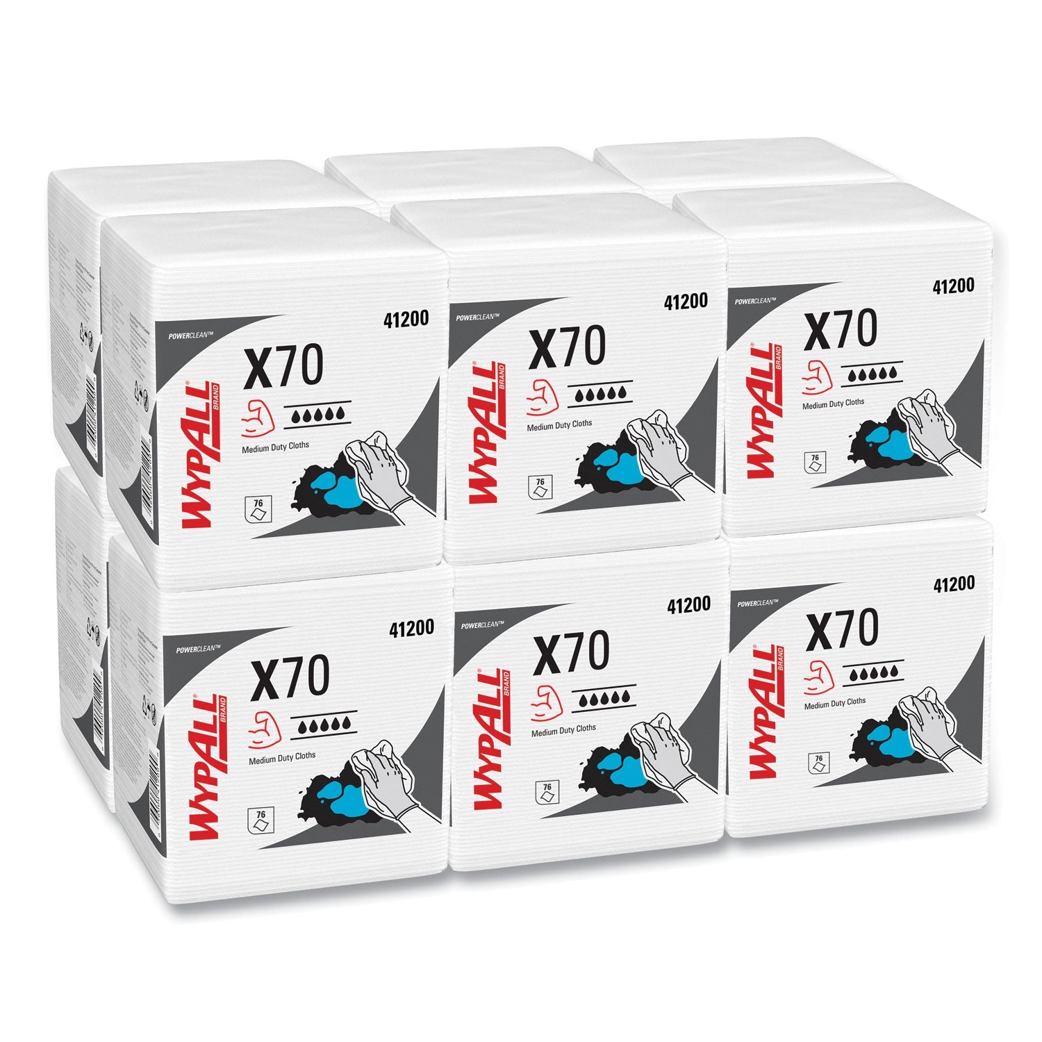 WypAll X70 Cloths | 1/4 Fold, White, 76/Pack
