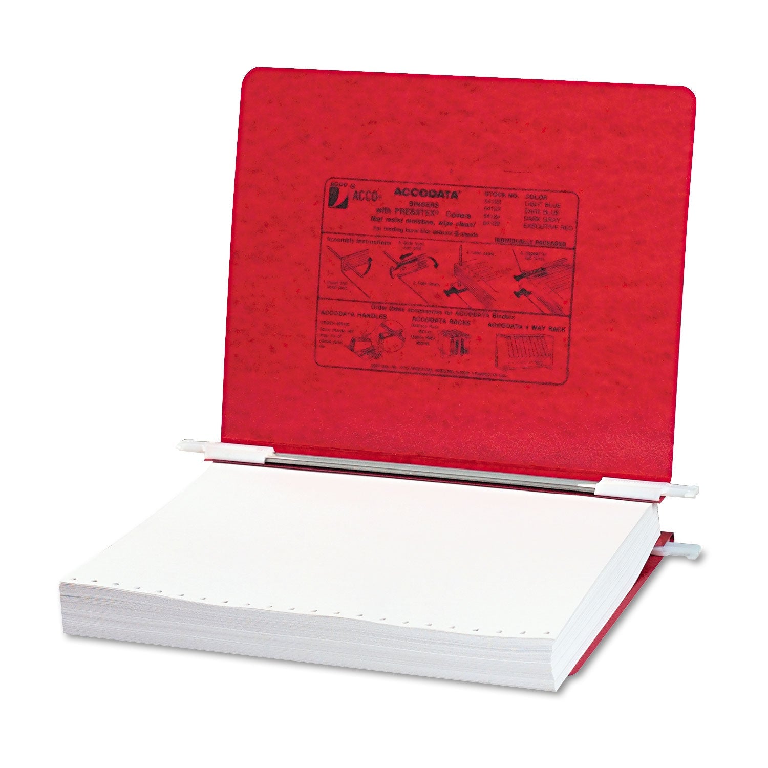 ACCO Presstex Covers With Storage Hooks, 2 Posts, 6" Capacity, 11 X 8.5, Executive Red