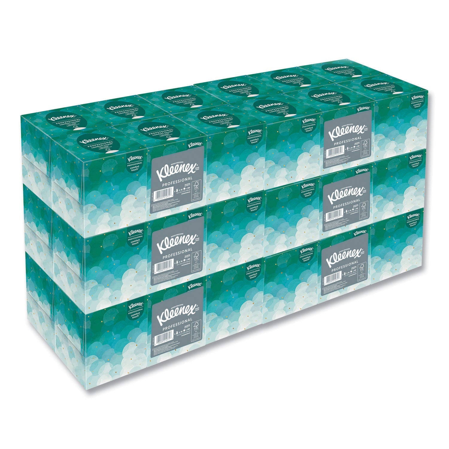 Kleenex® Boutique White Facial Tissue for Business, Pop-Up Box, 2-Ply, 95 Sheets/Box, 6 Boxes/Pack, 6 Packs/Carton