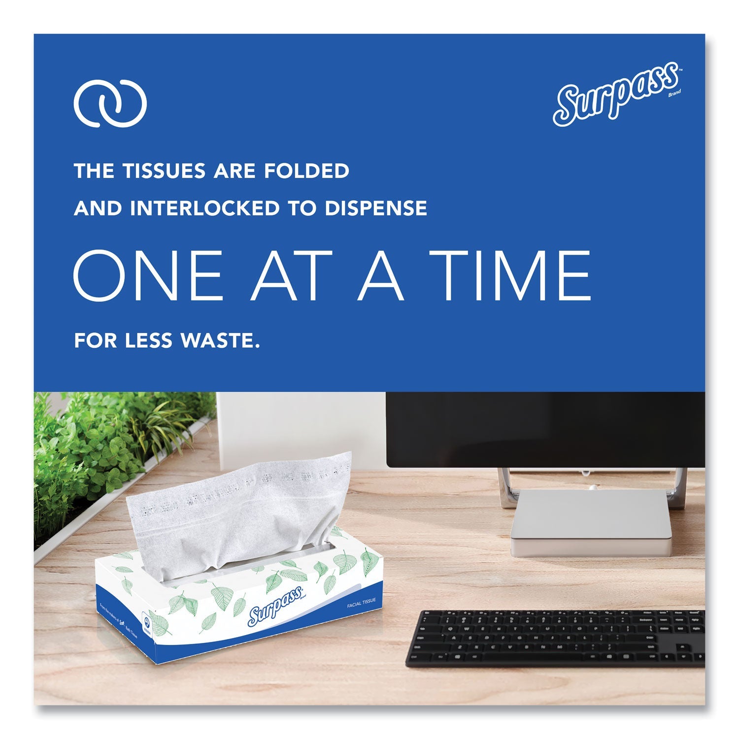 Surpass® Facial Tissue for Business, 2-Ply, White,125 Sheets/Box, 60 Boxes/Carton