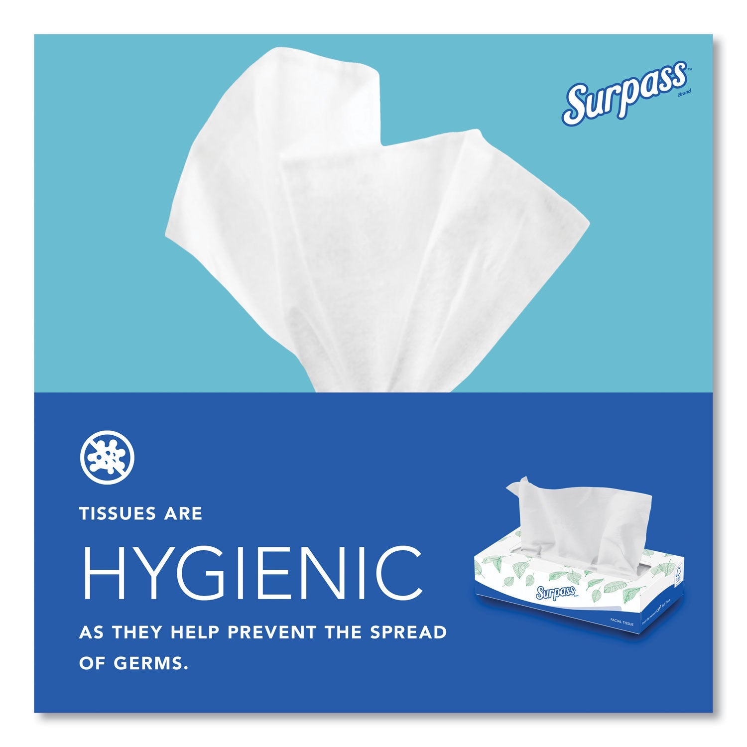 Surpass® Facial Tissue for Business, 2-Ply, White,125 Sheets/Box, 60 Boxes/Carton