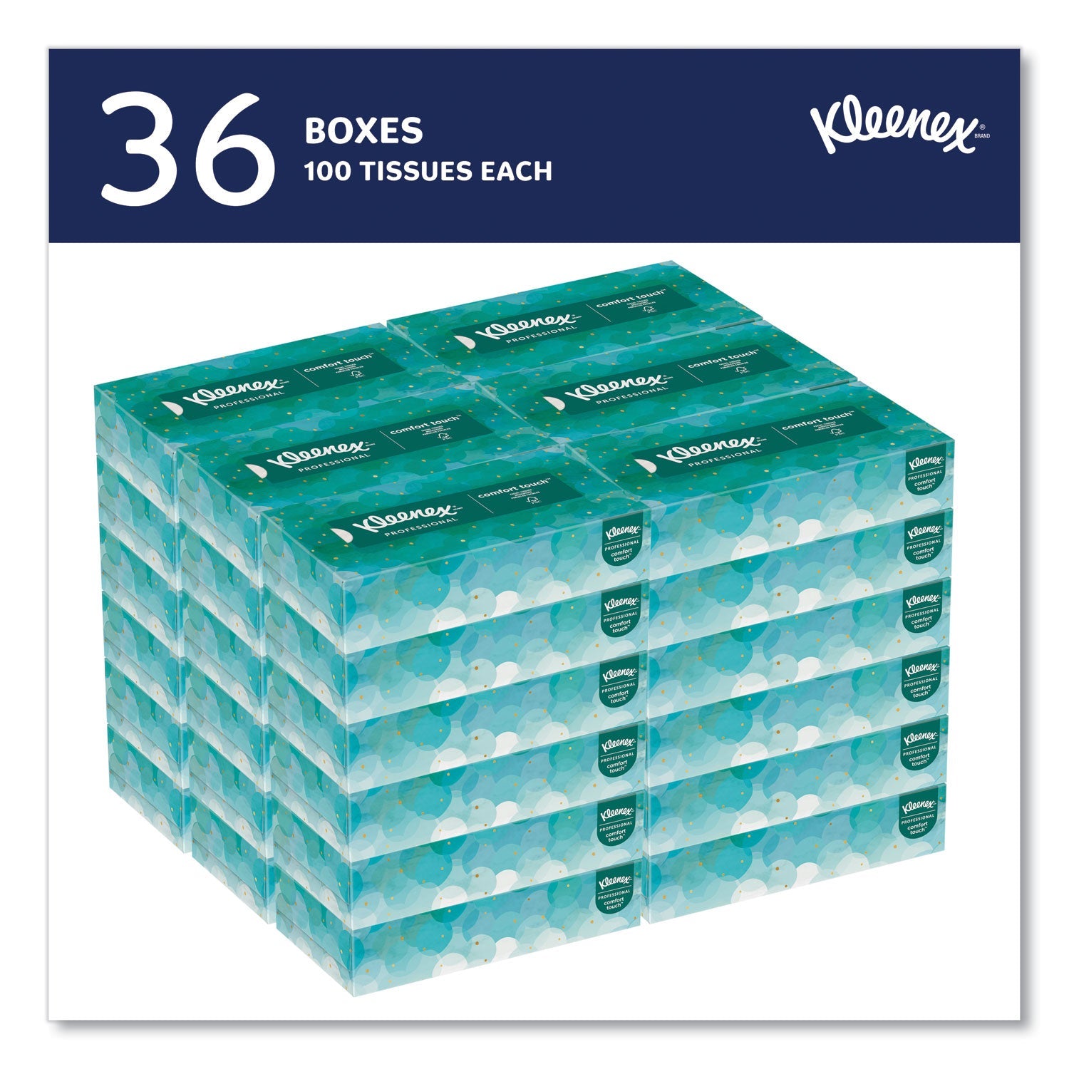Kleenex® White Facial Tissue for Business, 2-Ply, White, Pop-Up Box, 100 Sheets/Box, 36 Boxes/Carton