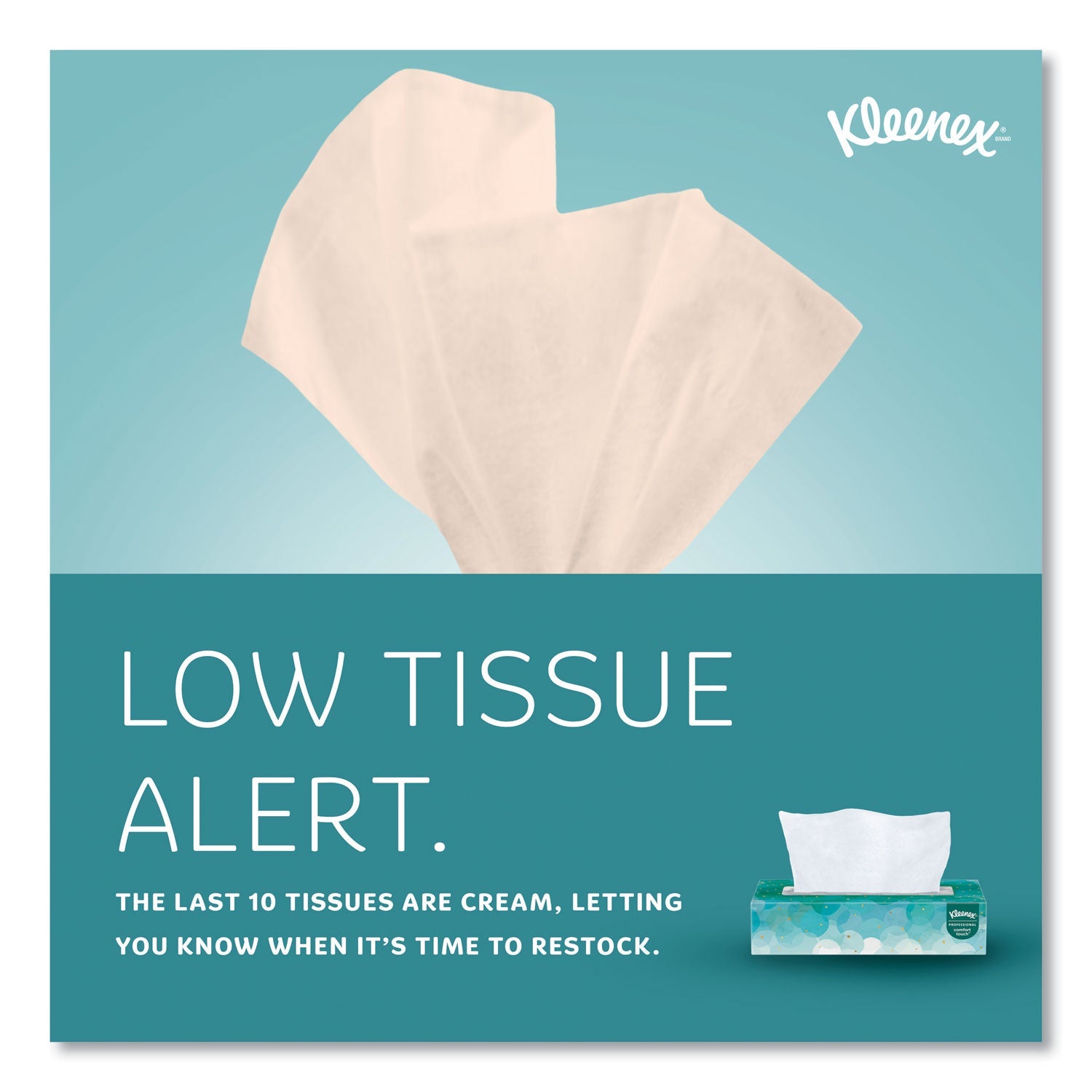 Kleenex® White Facial Tissue for Business, 2-Ply, White, Pop-Up Box, 100 Sheets/Box