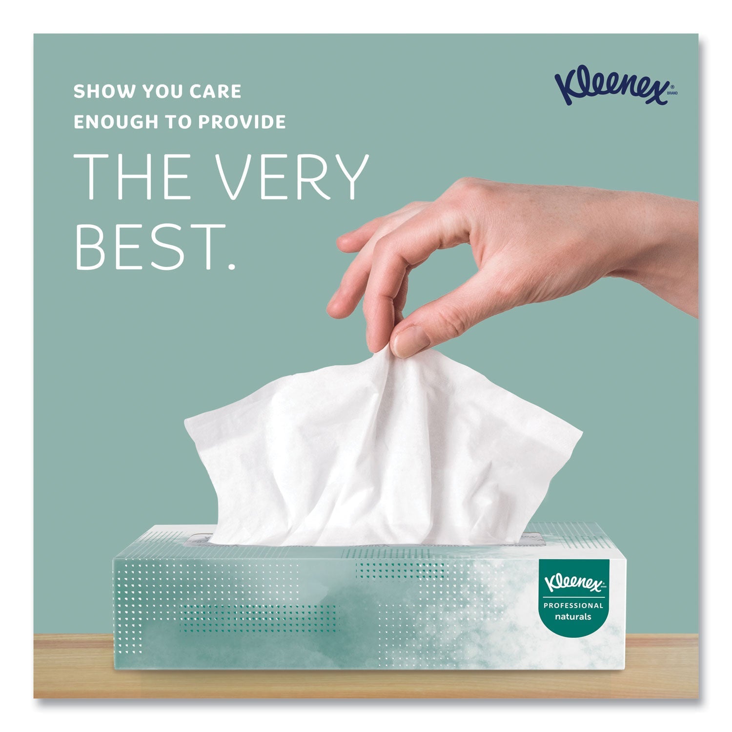 Kleenex® Naturals Facial Tissue for Business, Flat Box, 2-Ply, White, 125 Sheets/Box