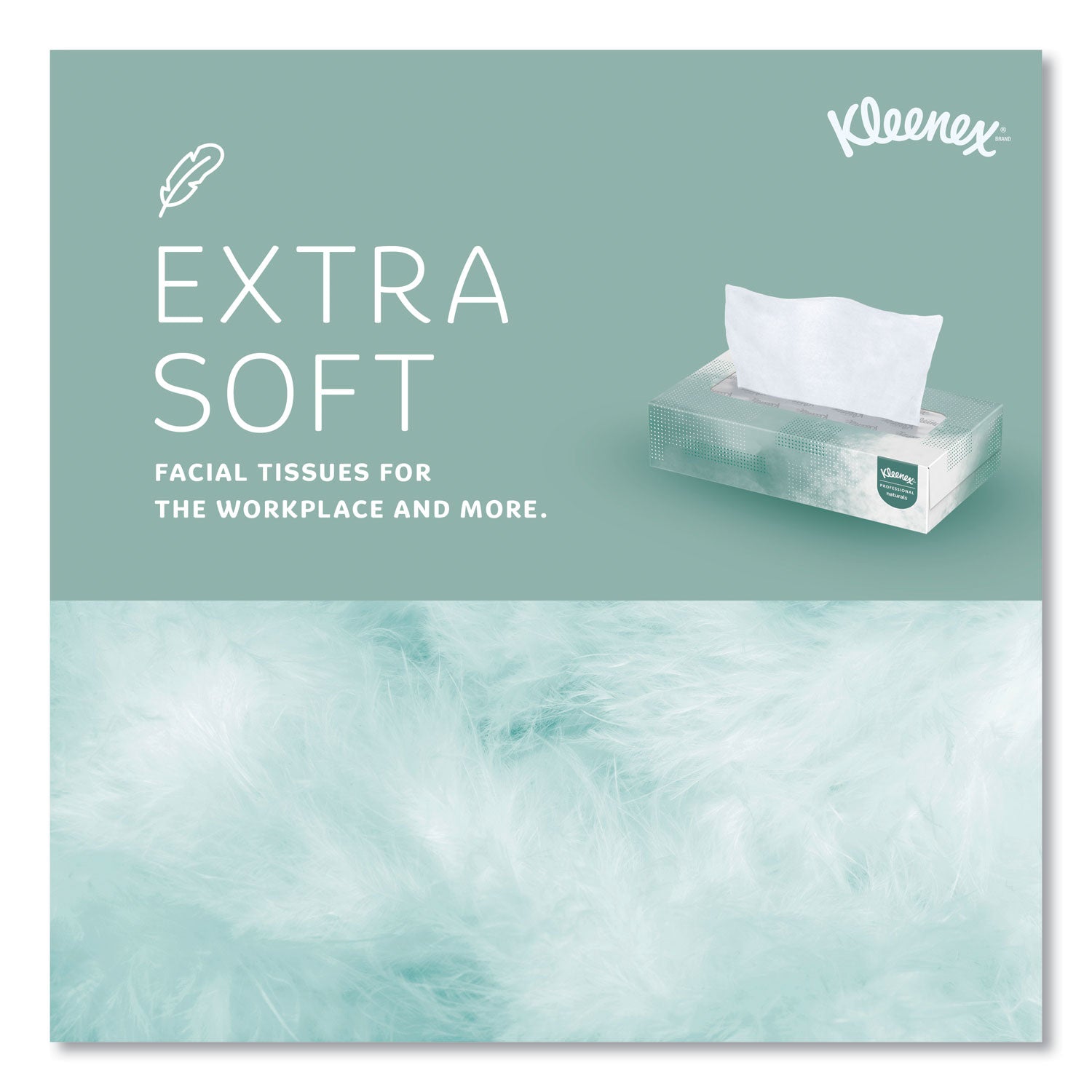 Kleenex® Naturals Facial Tissue for Business, Flat Box, 2-Ply, White, 125 Sheets/Box