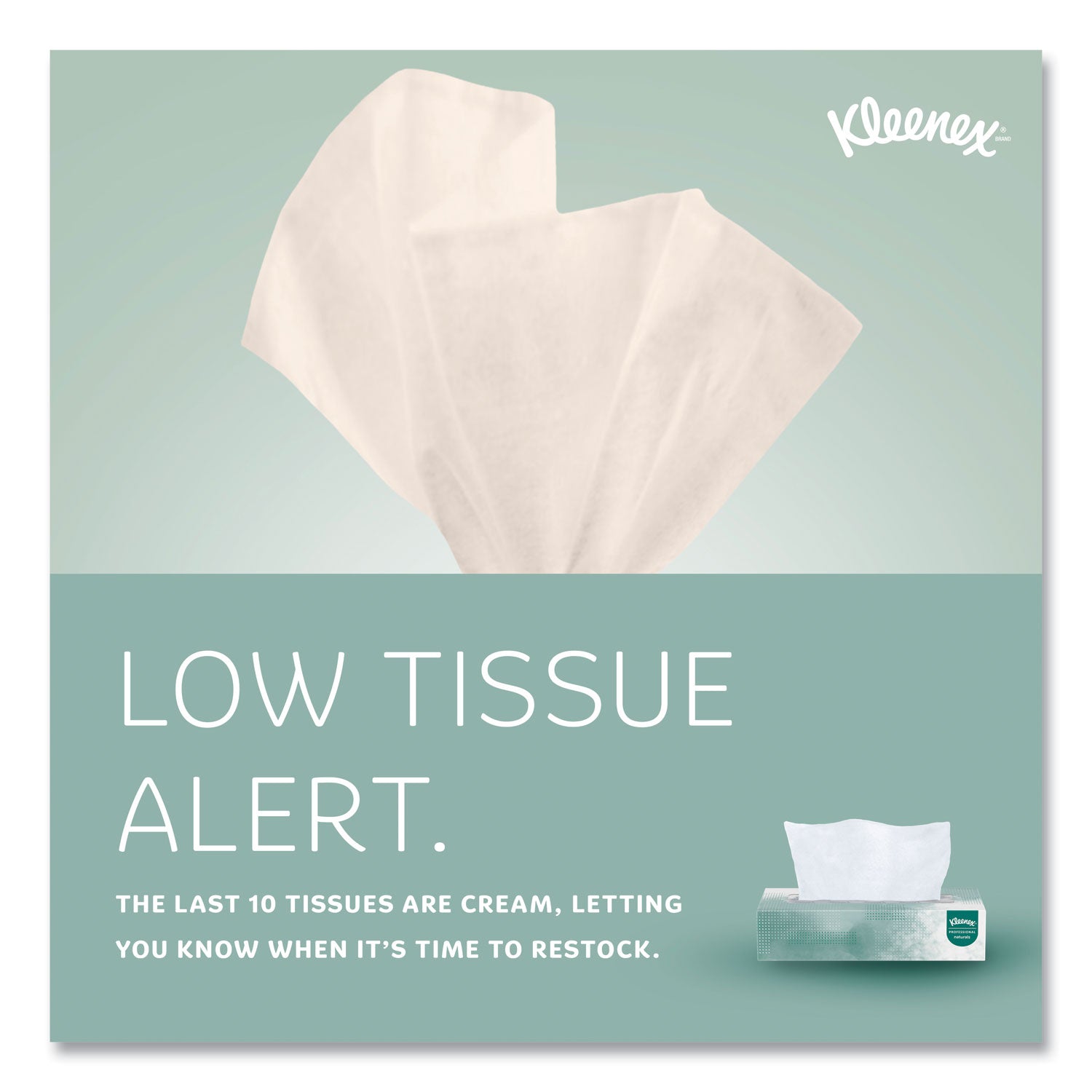 Kleenex® Naturals Facial Tissue for Business, Flat Box, 2-Ply, White, 125 Sheets/Box