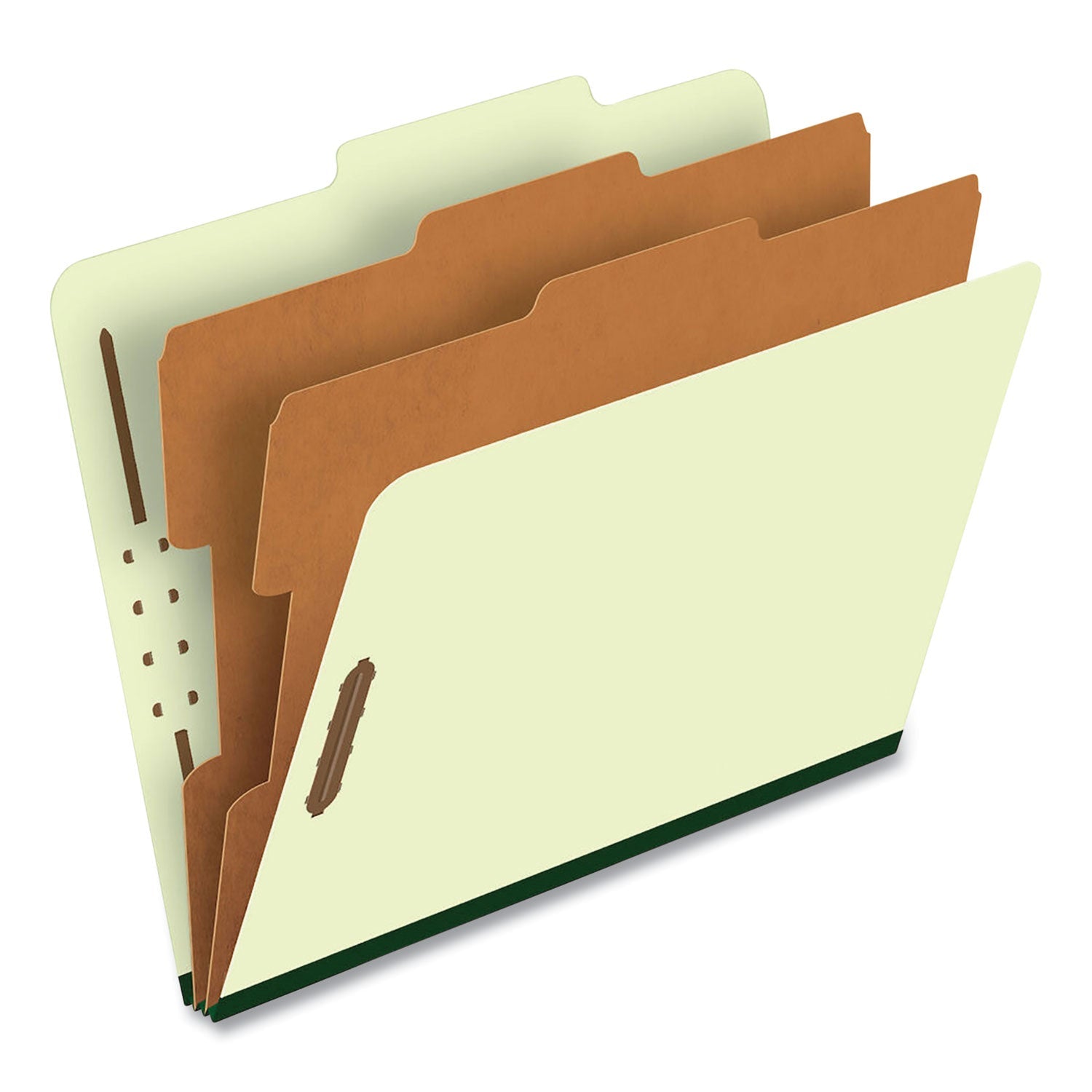 Six-Section Pressboard Folders | Green, 10/Box