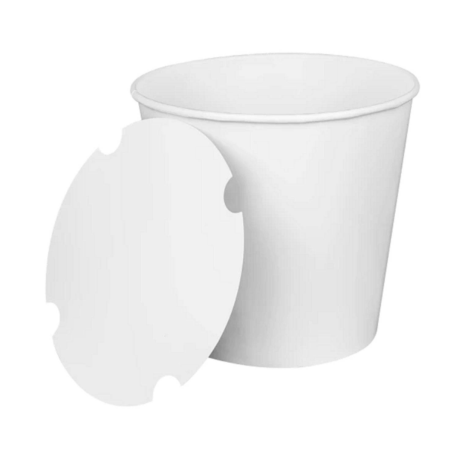 Karat® Food Bucket with Lid, 170 oz, 8.9" Diameter x 8.36" h, White, Paper, 150/Carton