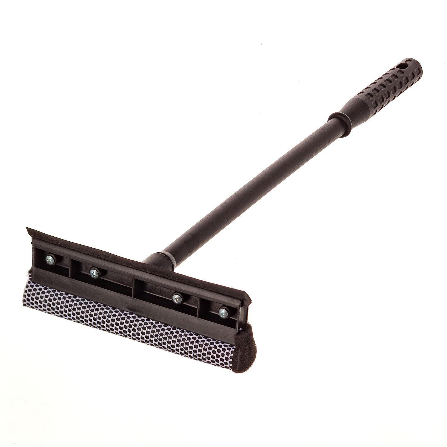 Unger® Auto Squeegee, 8" Rubber Blade, 8" Mesh Scrubber, 21" Plastic Handle with Grip, Black, 20/Carton