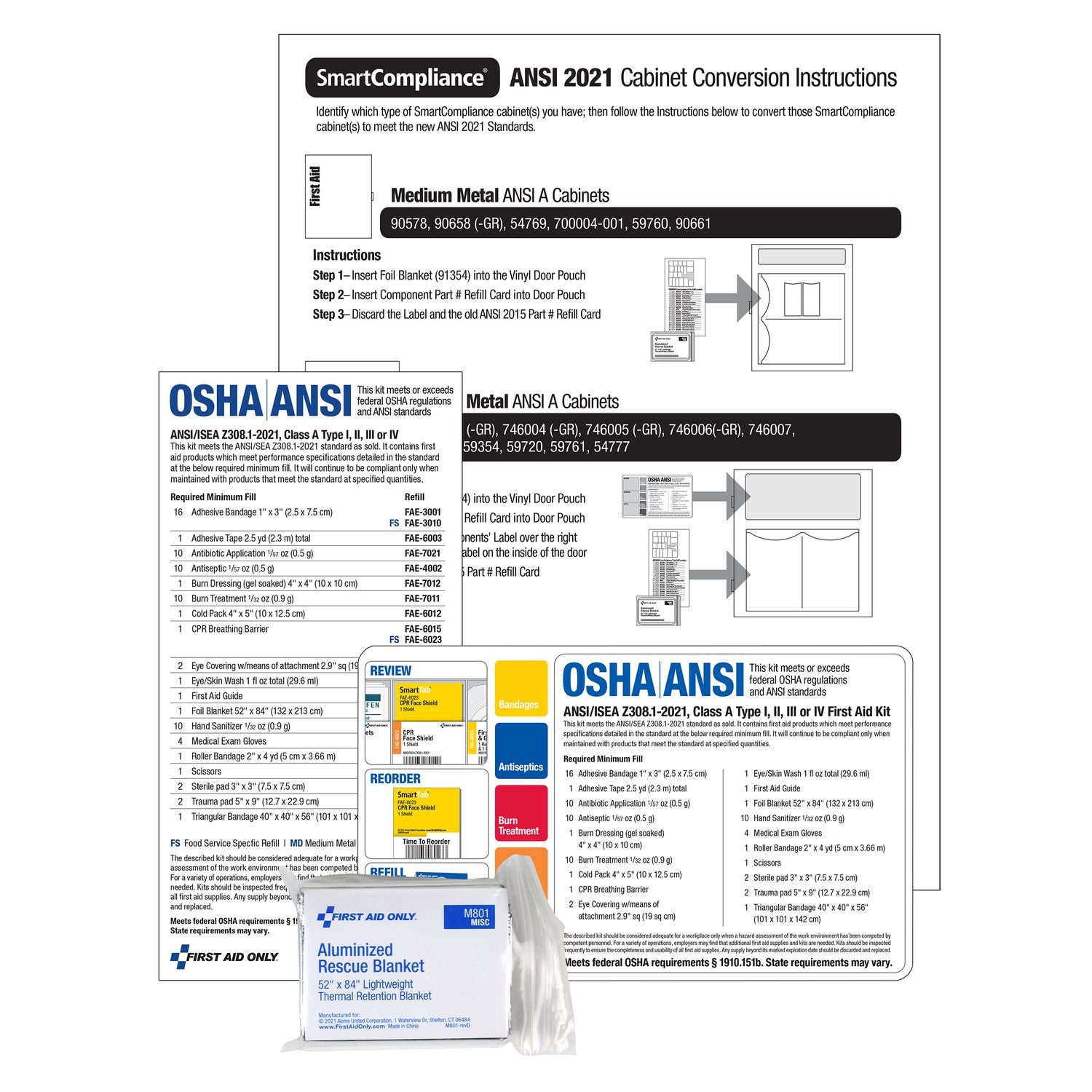 First Aid Only™ Smart Compliance A 2021 Conversion Kit, 11 Pieces