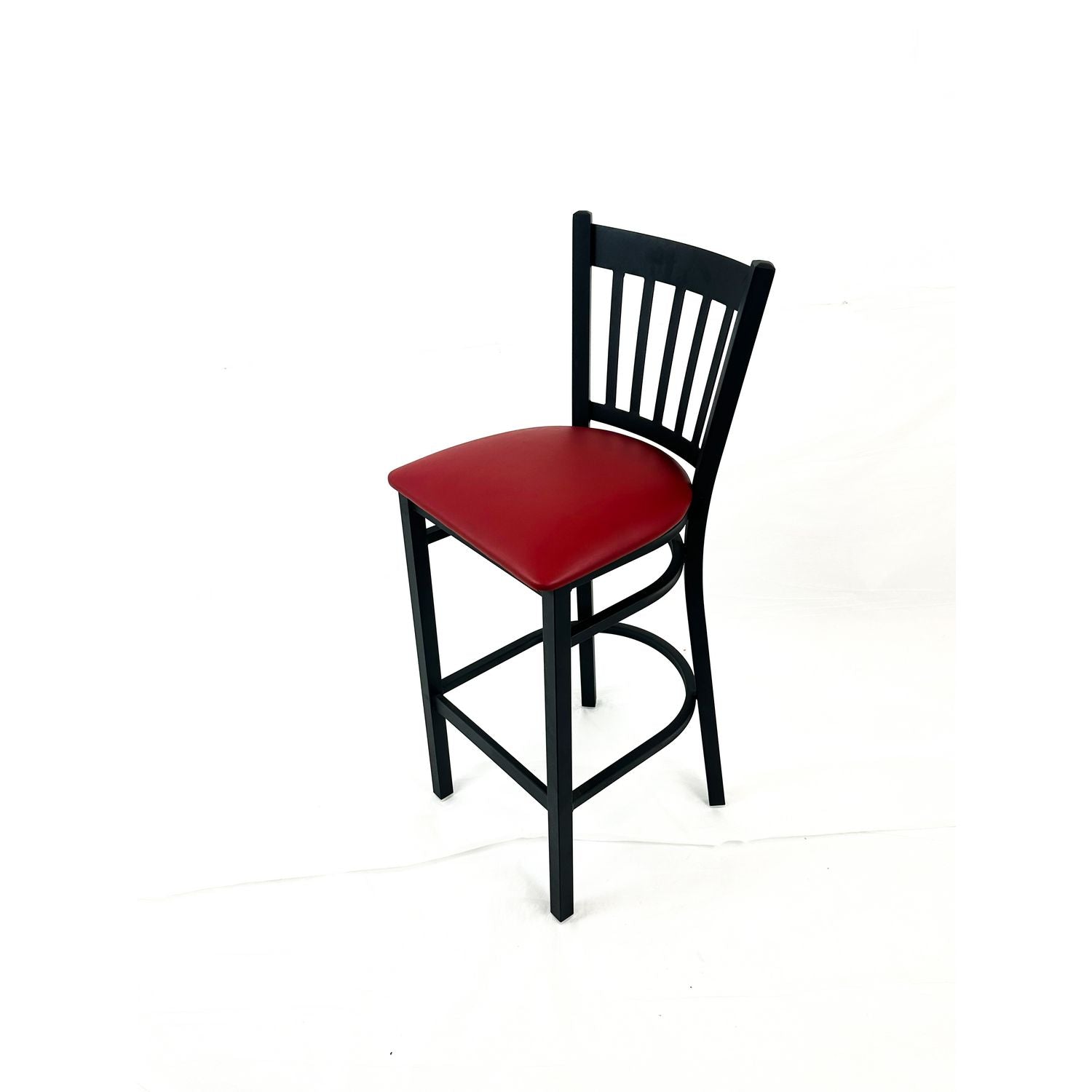 JMC Furniture Cobra Series Barstool, Supports Up to 300 lb, 28.5" Seat Height, Burgundy Seat, Black Back, Black Base - Bloom Skins