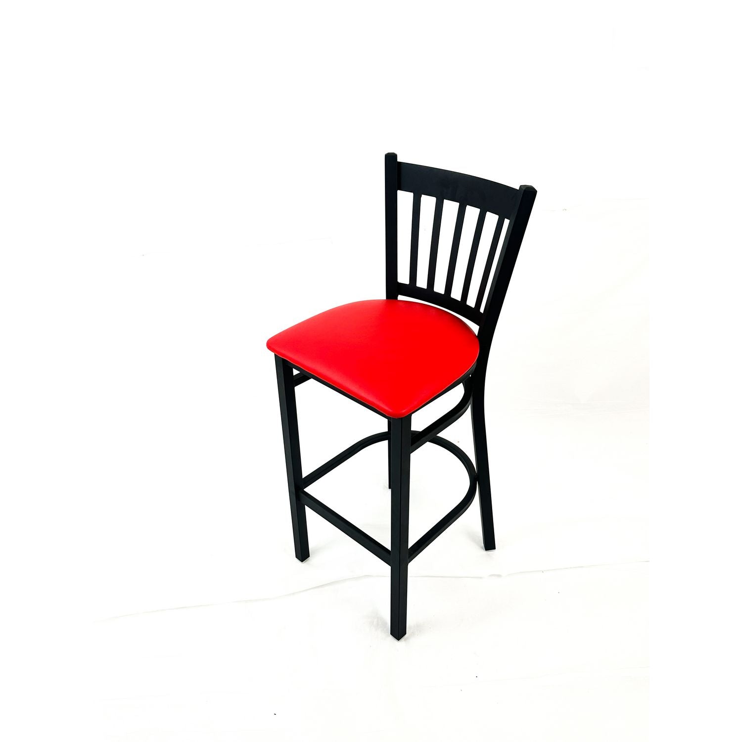 JMC Furniture Cobra Series Barstool, Supports Up to 300 lb, 28.5" Seat Height, Red Seat, Black Back, Black Base - Bloom Skins