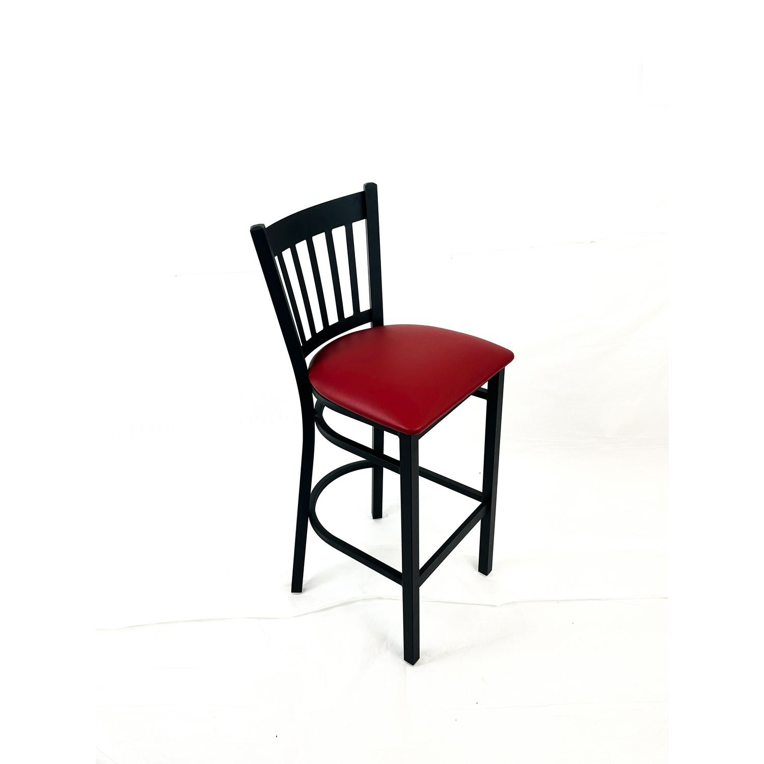 JMC Furniture Cobra Series Barstool, Supports Up to 300 lb, 28.5" Seat Height, Burgundy Seat, Black Back, Black Base - Bloom Skins