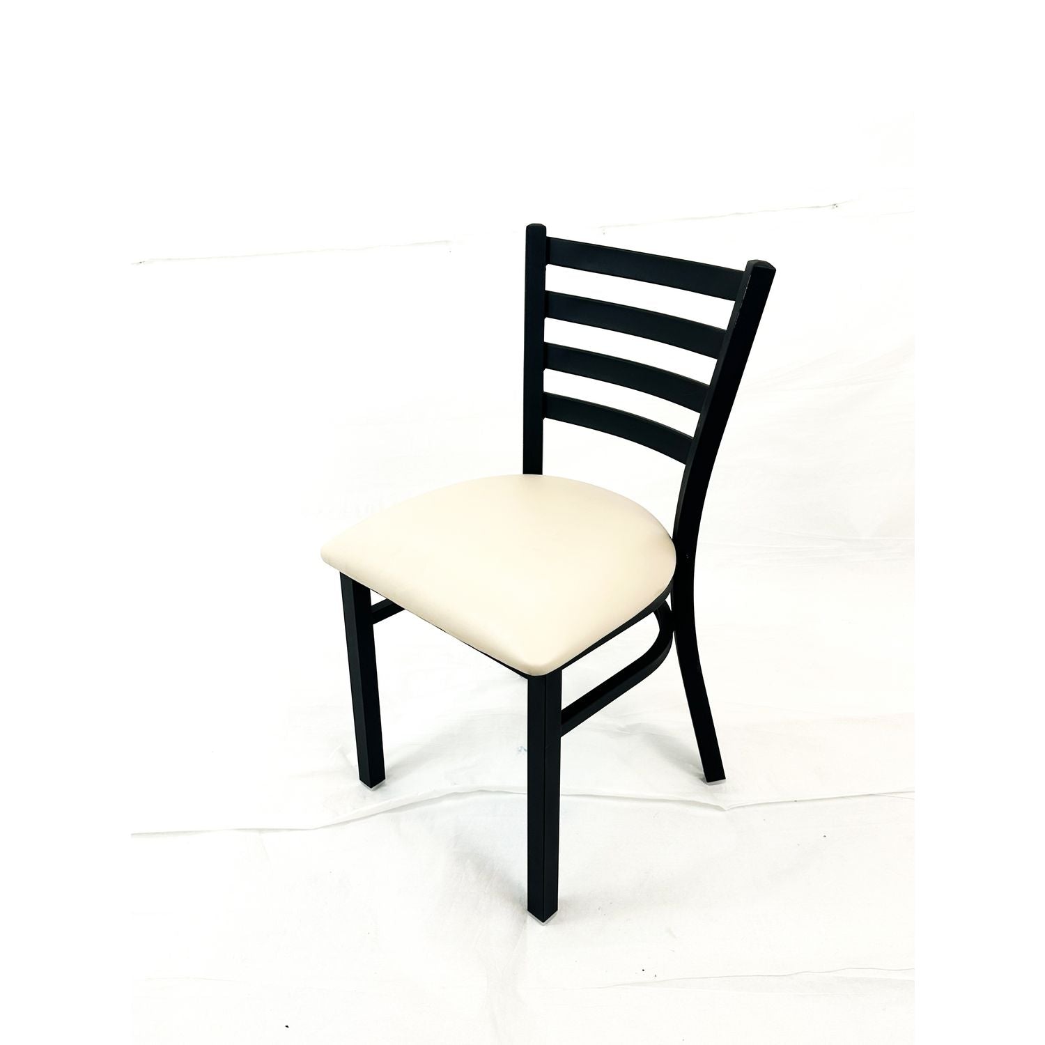 JMC Furniture White Horse Series Side Chairs, Supports Up to 300 lb, 18" Seat Height, Cream Seat, Black Back, Black Base - Bloom Skins