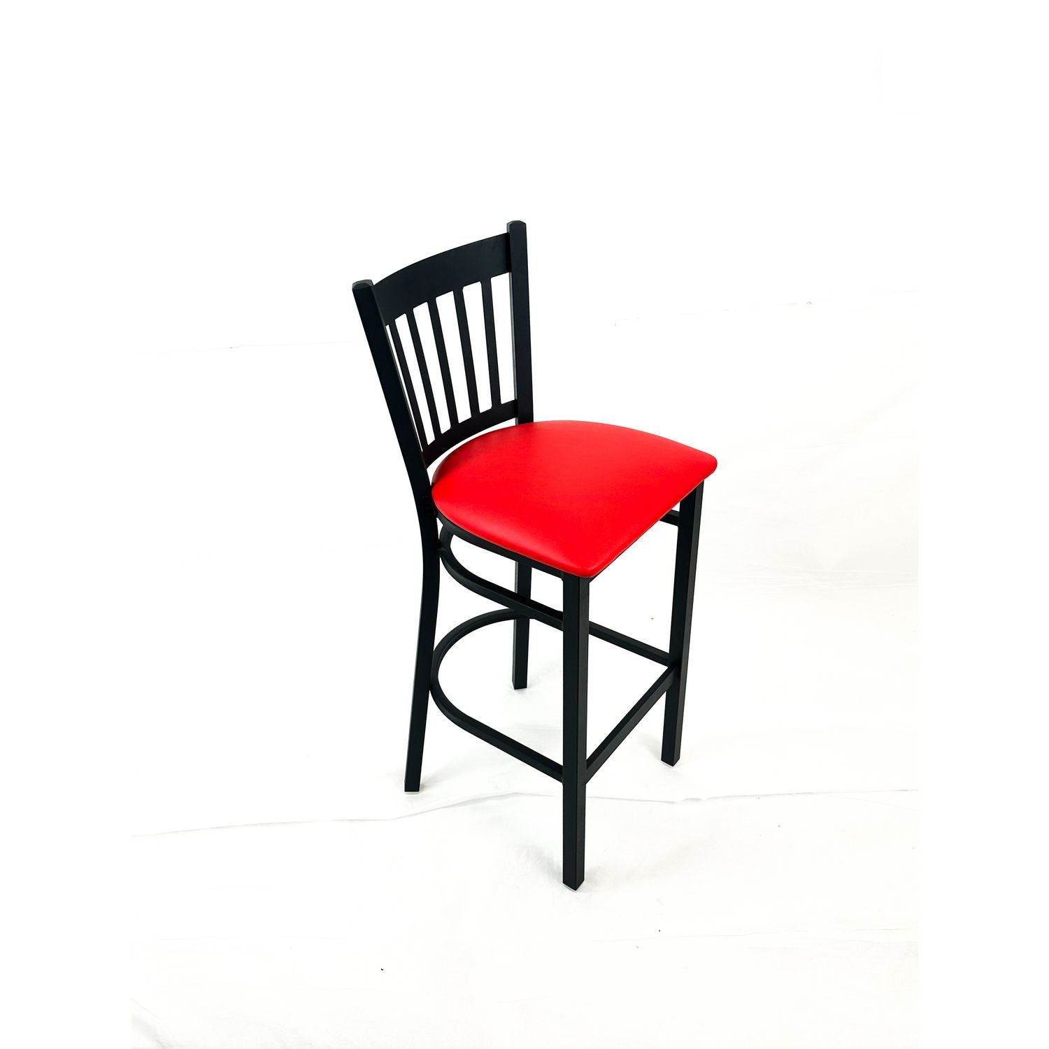 JMC Furniture Cobra Series Barstool, Supports Up to 300 lb, 28.5" Seat Height, Red Seat, Black Back, Black Base - Bloom Skins
