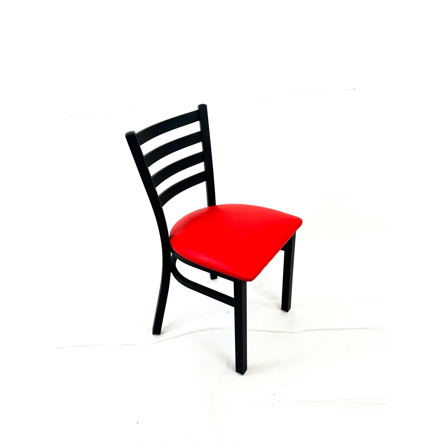 JMC Furniture White Horse Series Side Chairs, Supports Up to 300 lb, 18" Seat Height, Red Seat, Black Back, Black Base - Bloom Skins