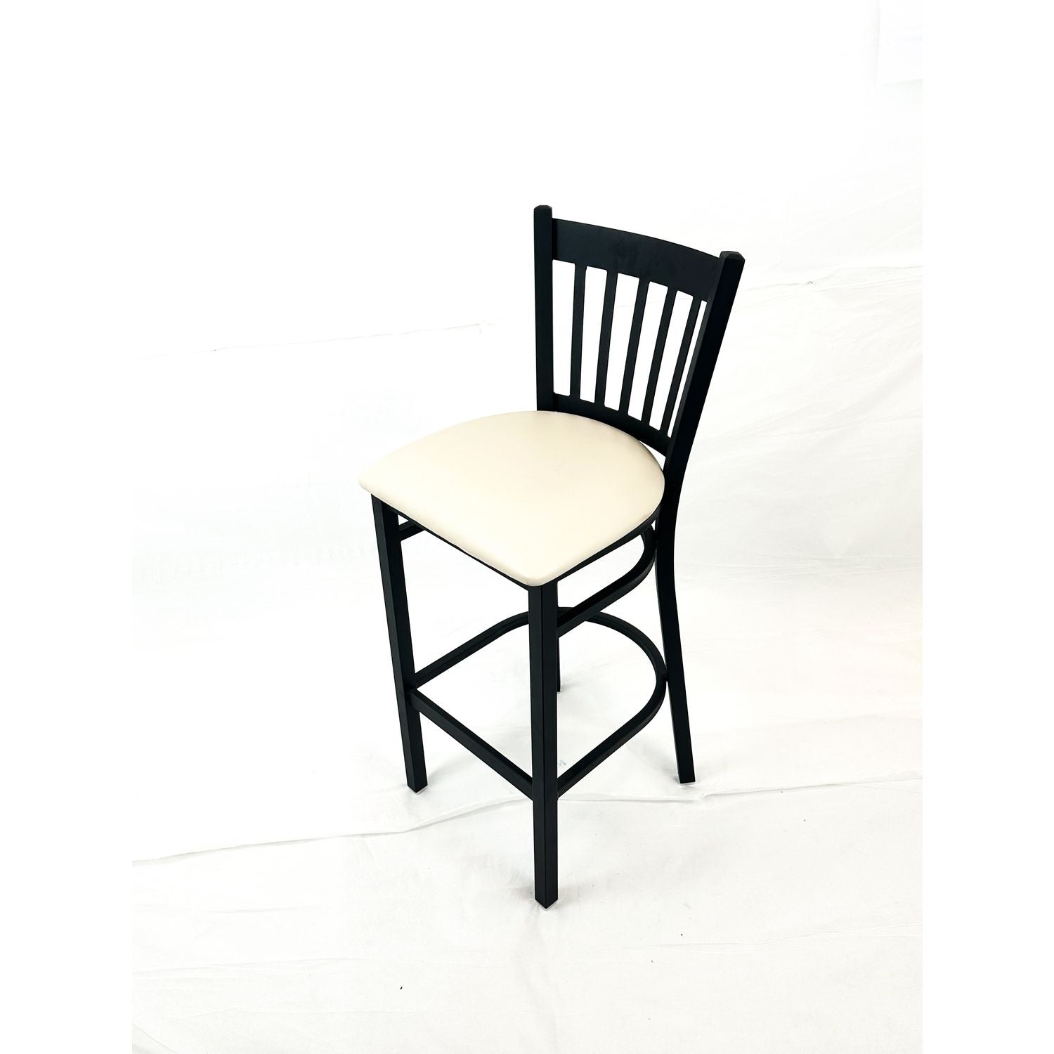 JMC Furniture Cobra Series Barstool, Supports Up to 300 lbs, 28.5" Seat Height, Cream Seat, Black Back, Black Base - Bloom Skins